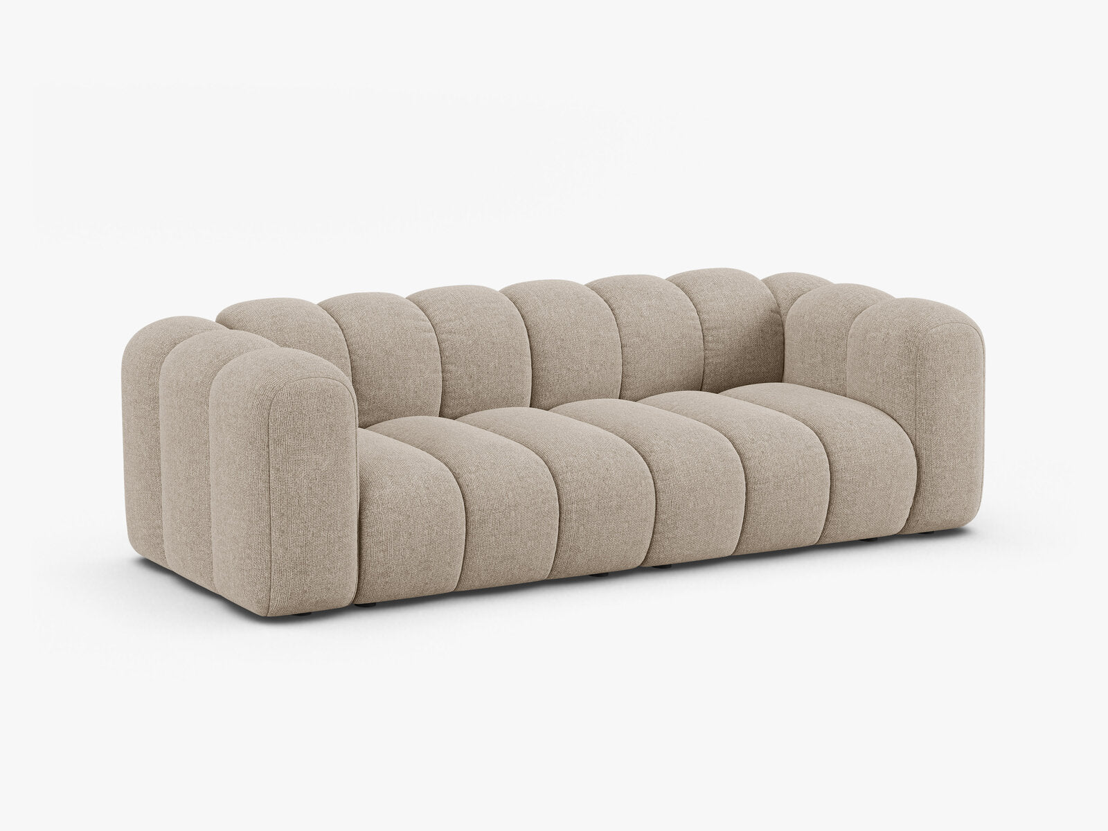 Micadoni Sofa Lupine 3-Sitzer Chenille Eden Dunkelbeige
