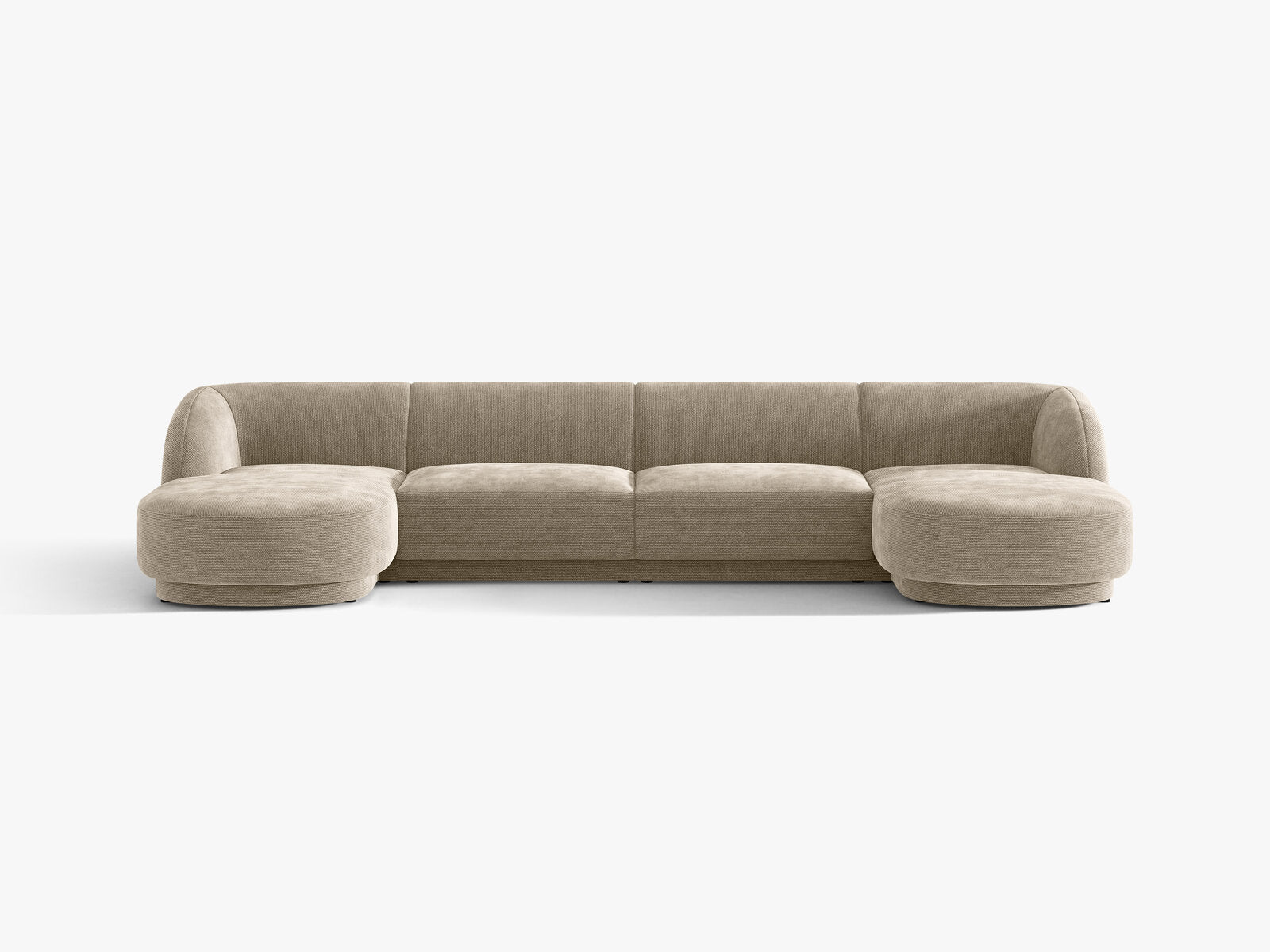 Micadoni Panorama-Sofa Miley 5-Sitzer Chenille Haga Beige