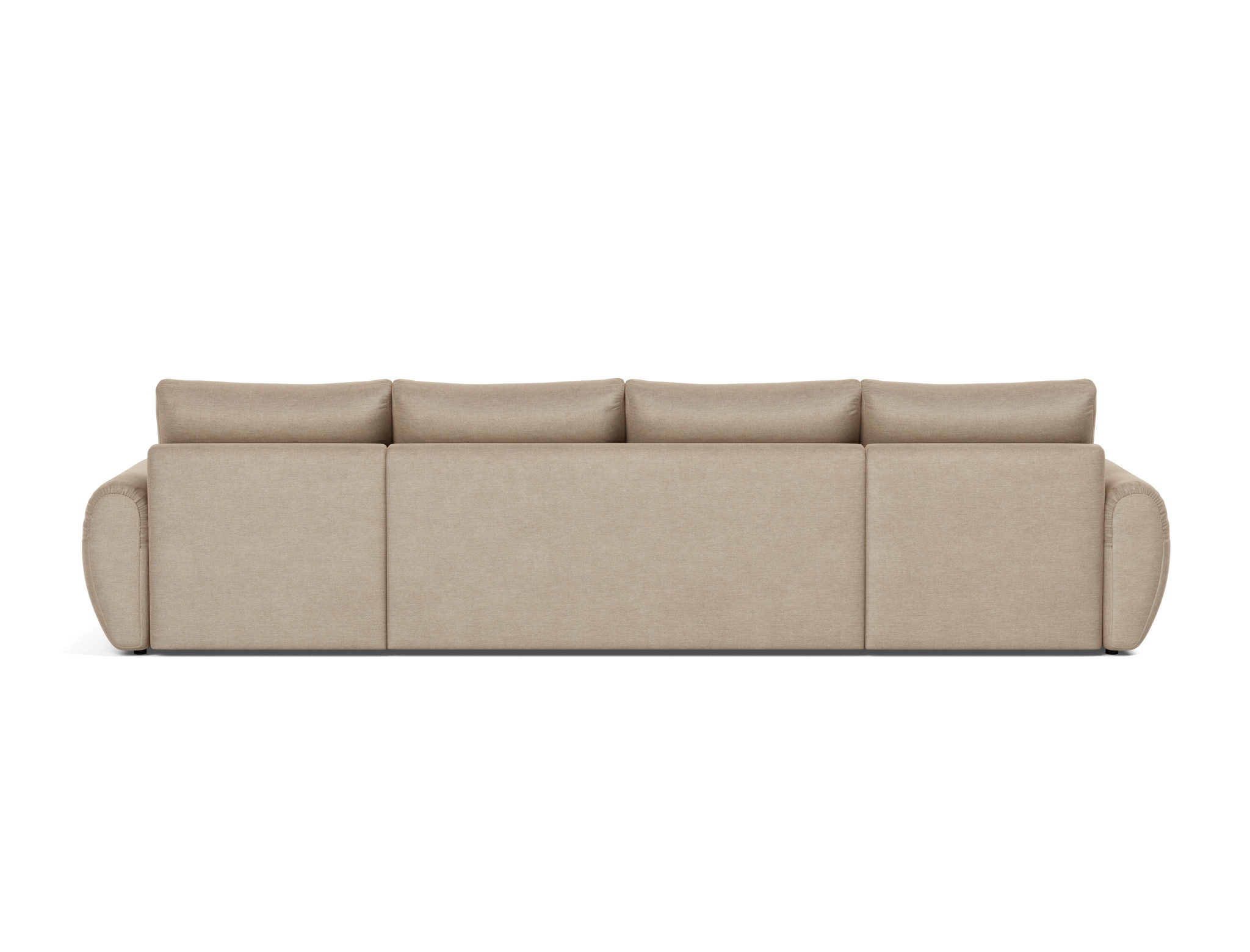 Schlafsofa Norum U-Form mit Curve-Armlehnen Flachgewebe Phobos 587-Mocha