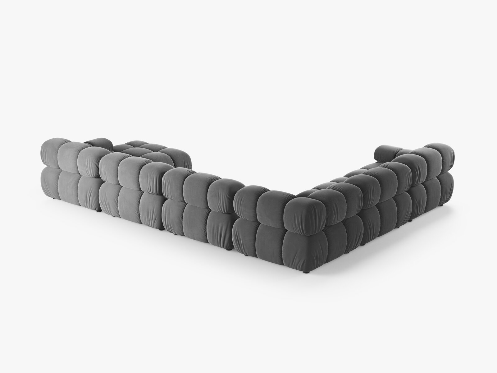 Micadoni Modulares Panorama Ecksofa Bellis 8-Sitzer Links Samt Venus Hellgrau