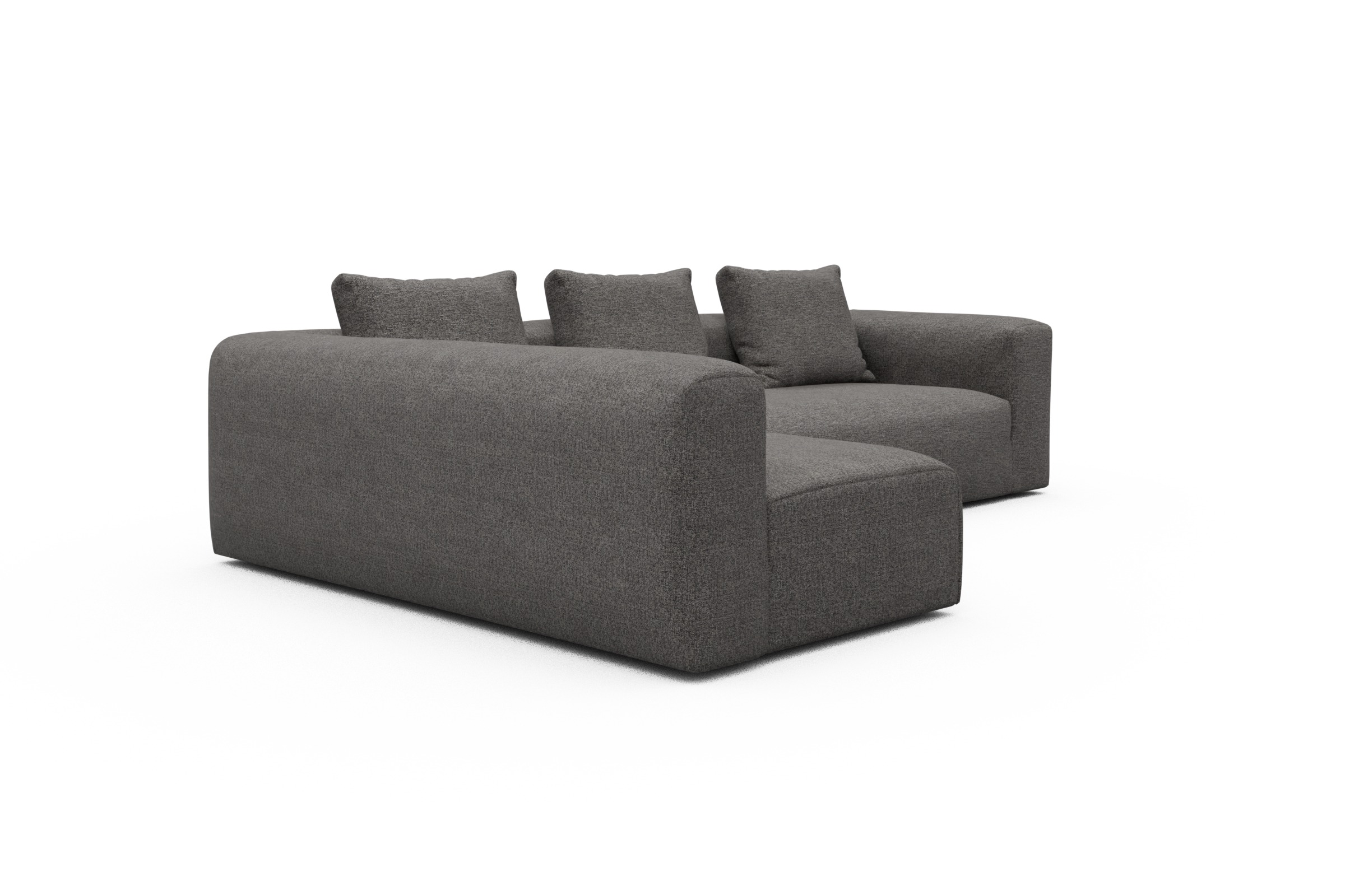 Ecksofa Fred 2x 2,5-Sitzer links offen Carreno-Salt-and-Pepper