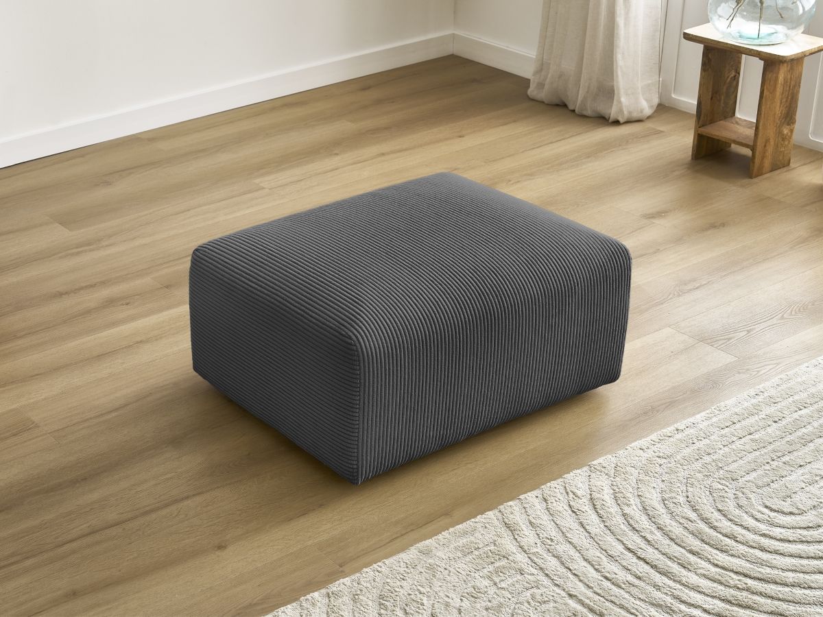Bobochic Tina Pouf Cordsamt Dunkelgrau