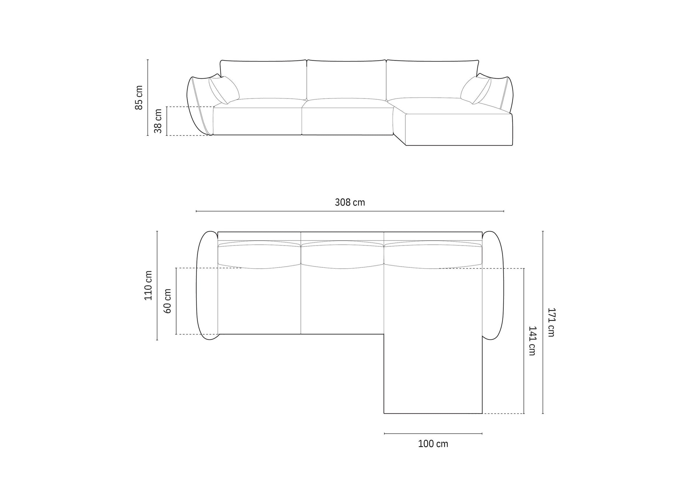 Micadoni Ecksofa Kaelle 4-Sitzer Rechts Samt Beige