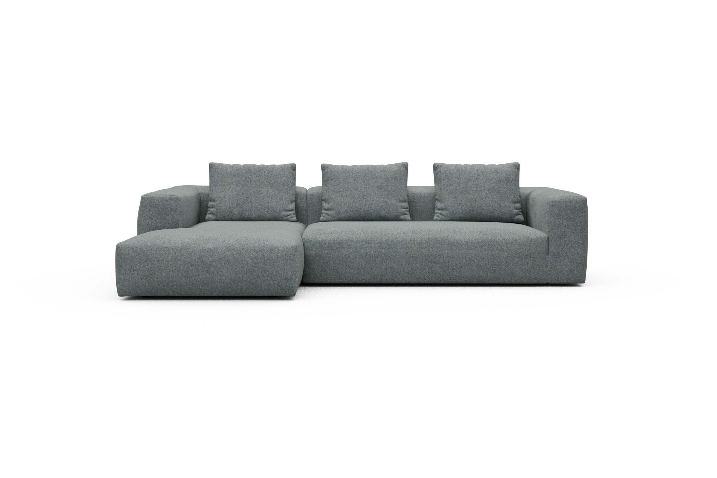 Skandi Home Ecksofa Fred Chaiselongue links mit 2,5-Sitzer Casone-Light-Mixed-Green moebelfaktor