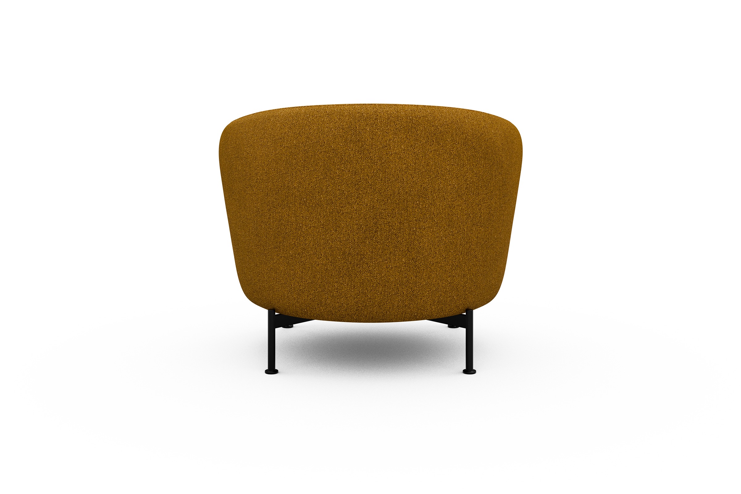 Sessel Ronda X-Metallgestell Schwarz Boucle-Ochre