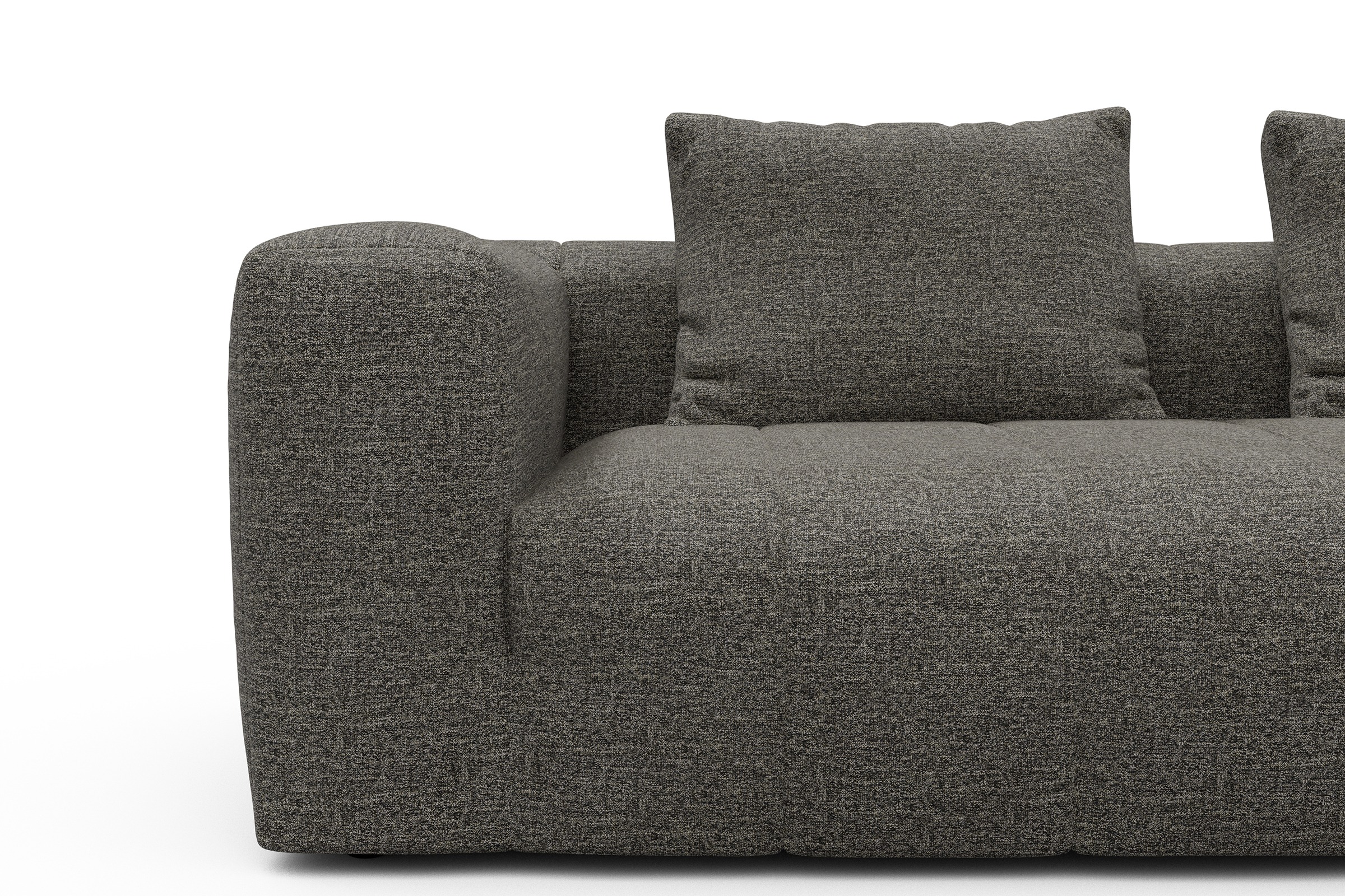 Ecksofa Hugo 2x 2,5-Sitzer Armlehne links Carreno-Sepie-Brown