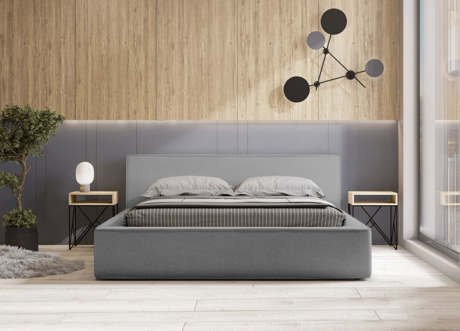 Polsterbett Delano Boucle 140x200 mit Metallrahmen Now Or Never 83
