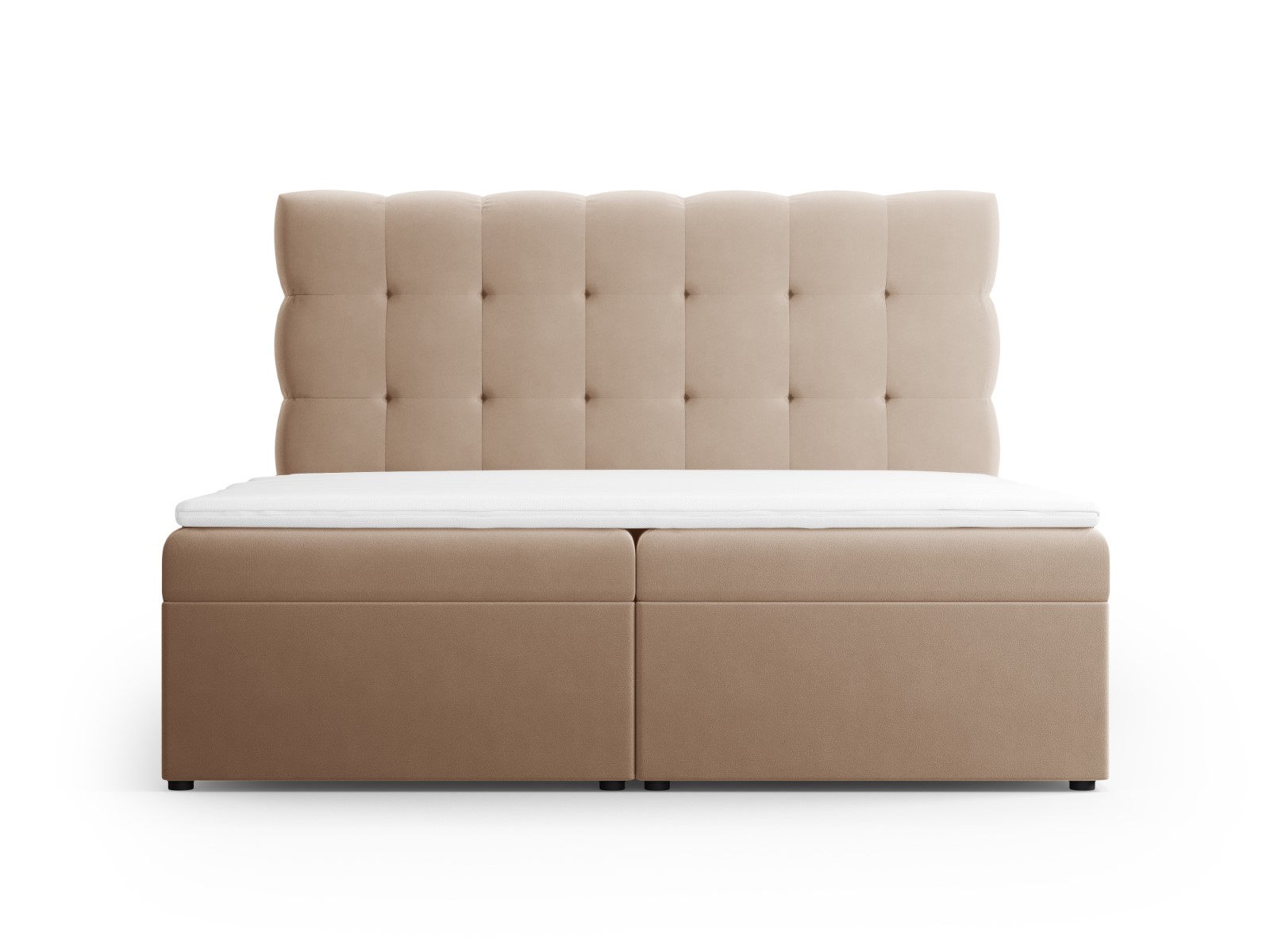 Cosmopolitan Design Boxspringbett Bali 160x200 Samt Bluvel Beige
