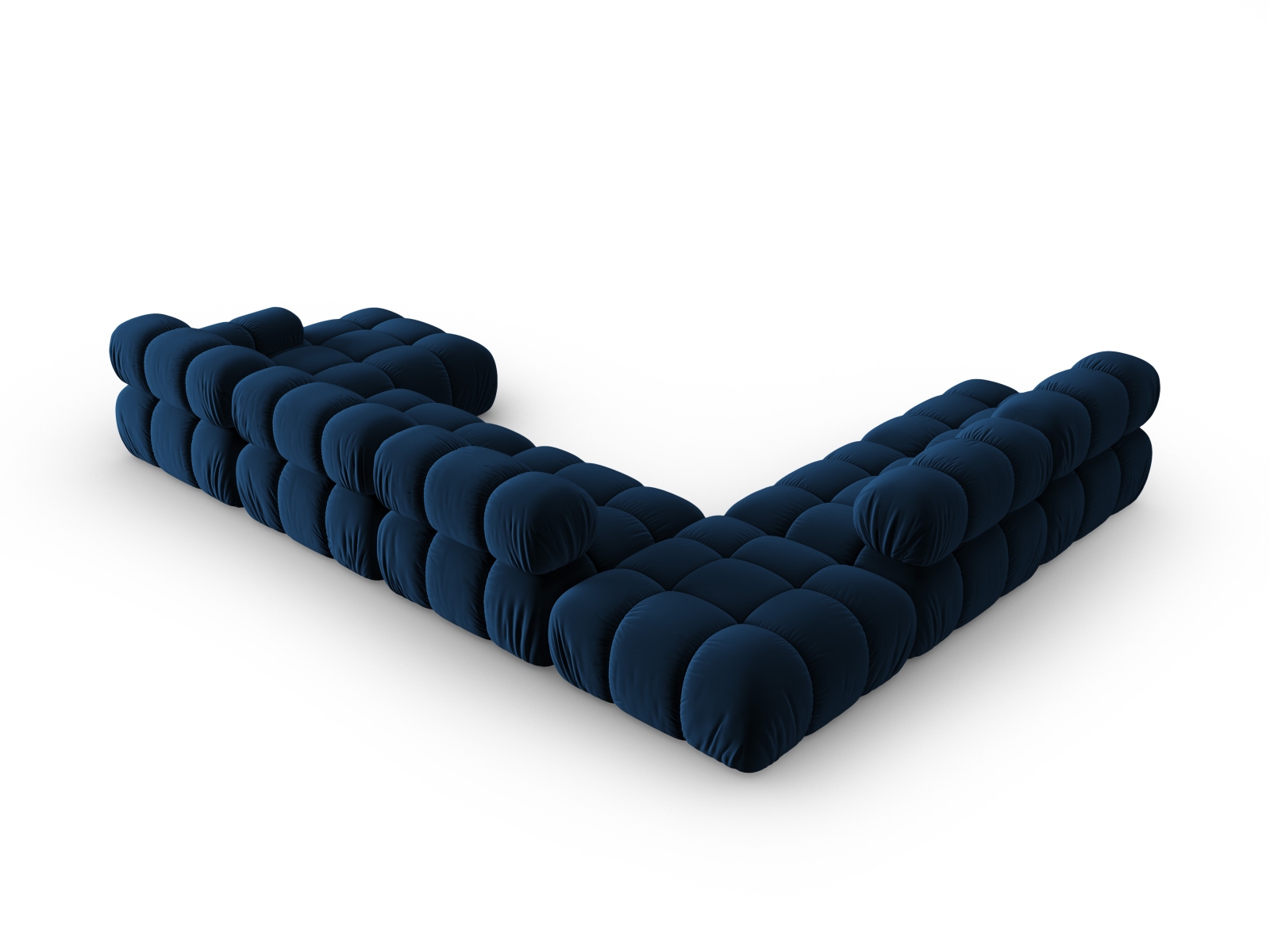 Micadoni Modulares Panorama Ecksofa Bellis 7-Sitzer Links Samt Bluvel Königsblau