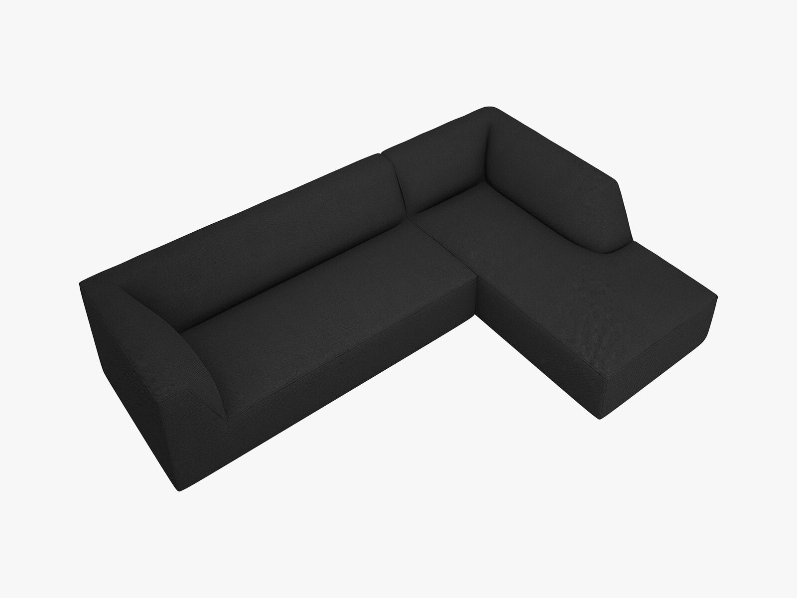 Micadoni 4-Sitzer Modular Sofa Ruby Rechts Strukturierter Stoff Ottawa Schwarz