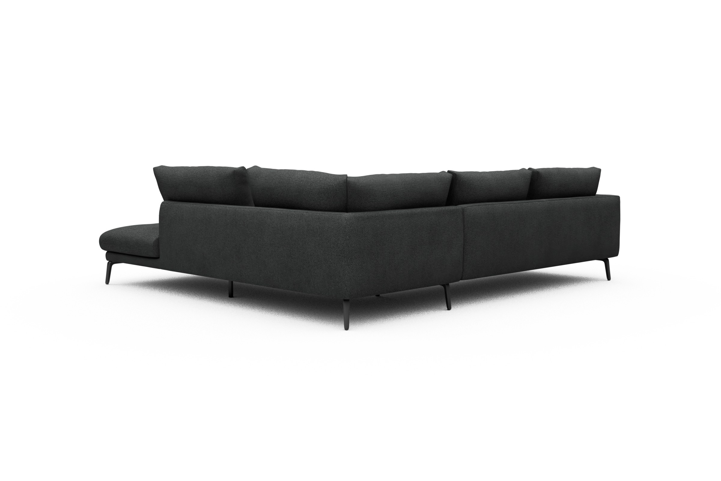 Ecksofa Karl Relax-Ecke rechts mit 2,5-Sitzer Boucle-Charcoal