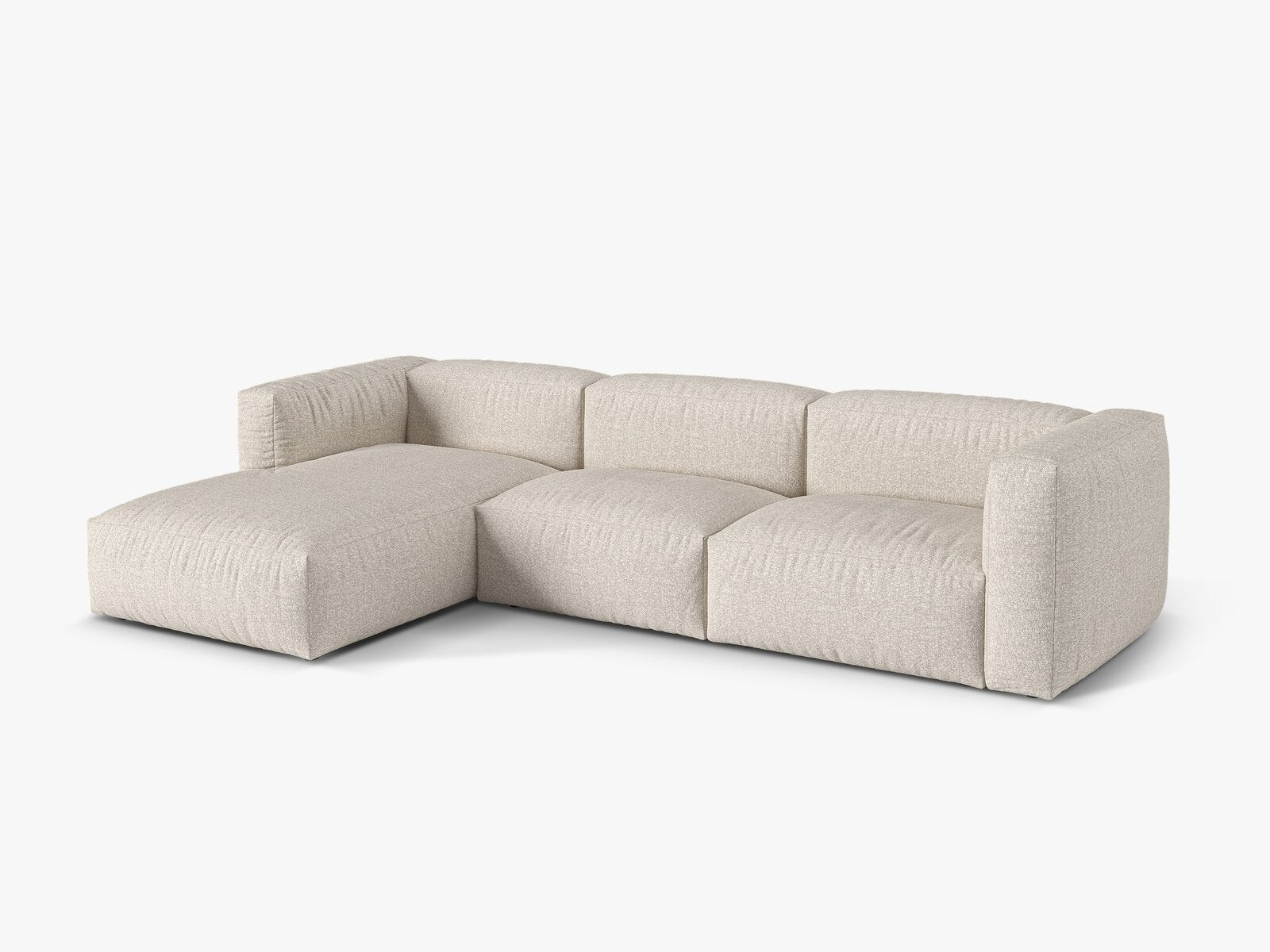 Micadoni Ecksofa Martina 3-Sitzer Links Boucle Monet Beige