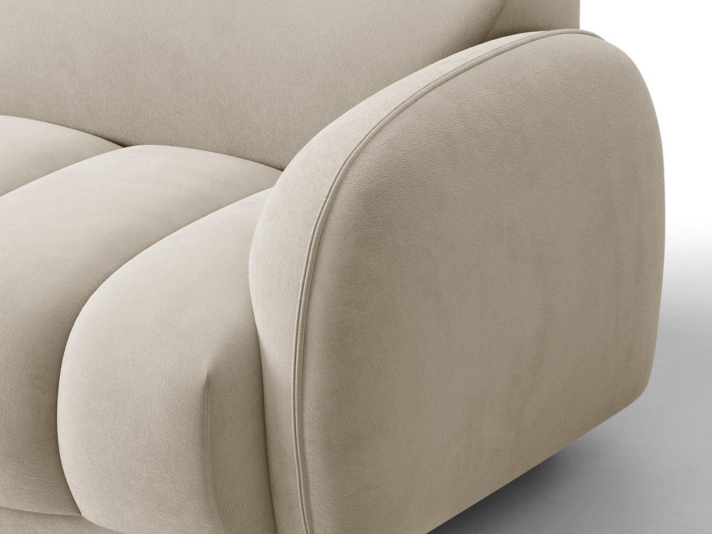 Cosmopolitan Design Ecksofa Bilbao 3-Sitzer Samt Casino Helles Beige Rechts