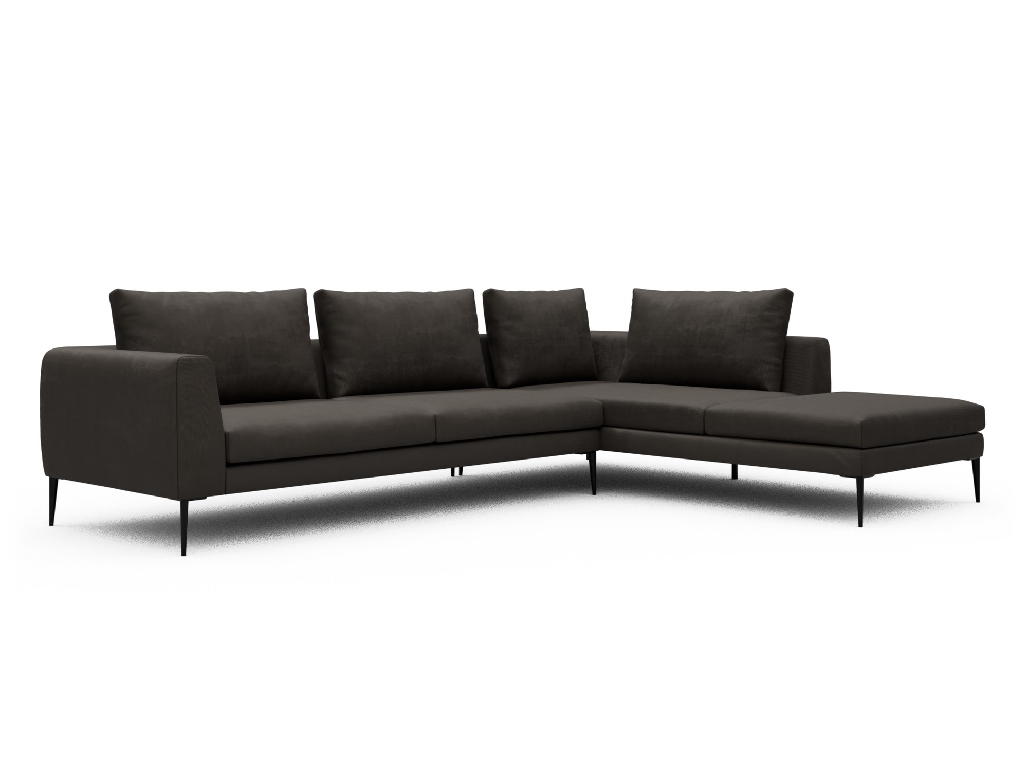 Skandi Home Ecksofa Paul Relax-Ecke rechts mit 3-Sitzer Cordufine-Taupe moebelfaktor