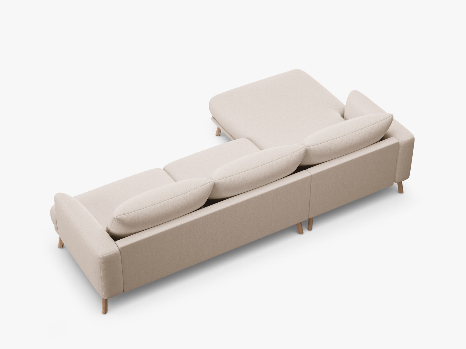 Micadoni Ecksofa Naomi 4-Sitzer Links Strukturierter Stoff Liberty Beige