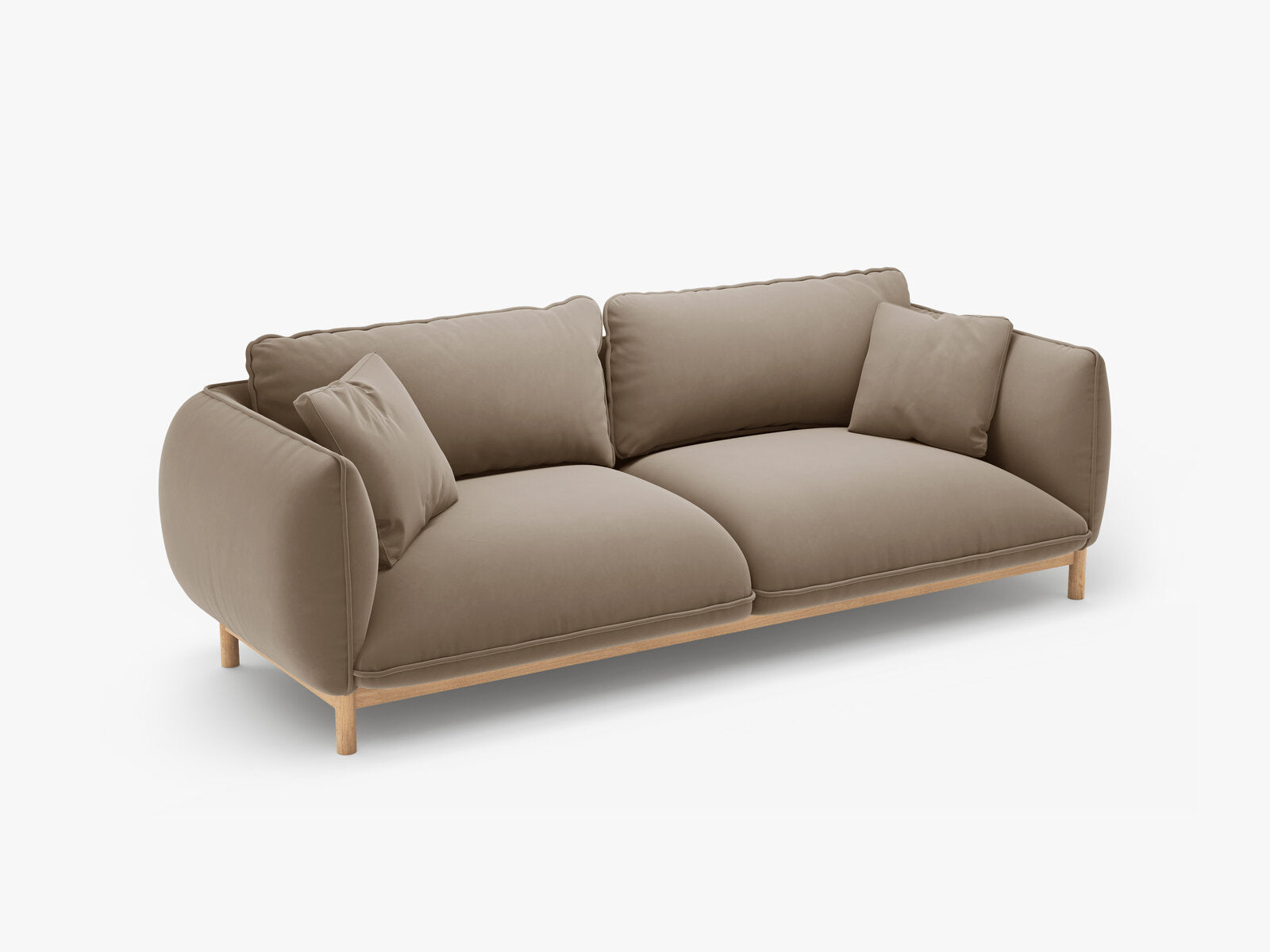 Micadoni Ada Sofa 3-Sitzer Samt Casino Hellbraun