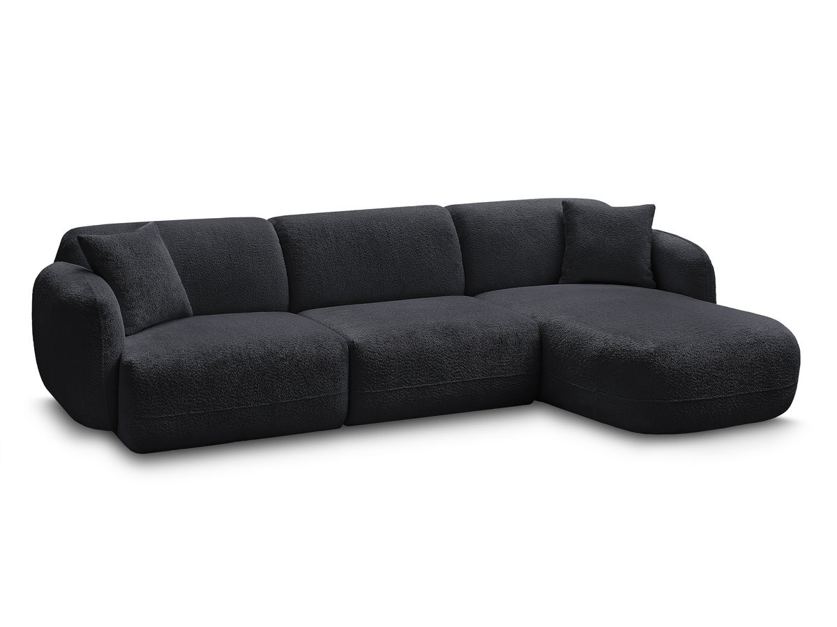 Bobochic Anda Ecksofa 292 × 163 cm Chenille Schwarz Ecke rechts