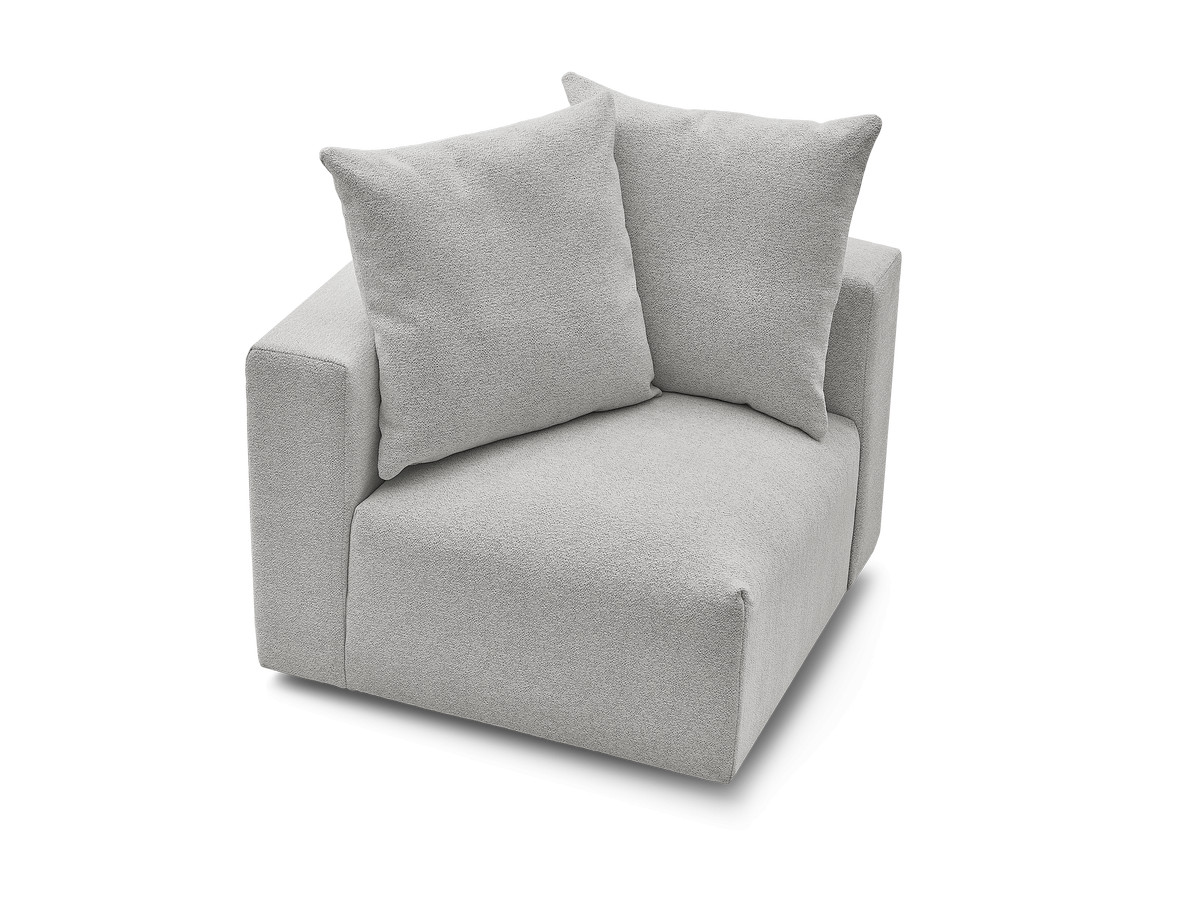 Bobochic Voltaire Eckmodul Melange-Stoff Hellgrau Ecke links