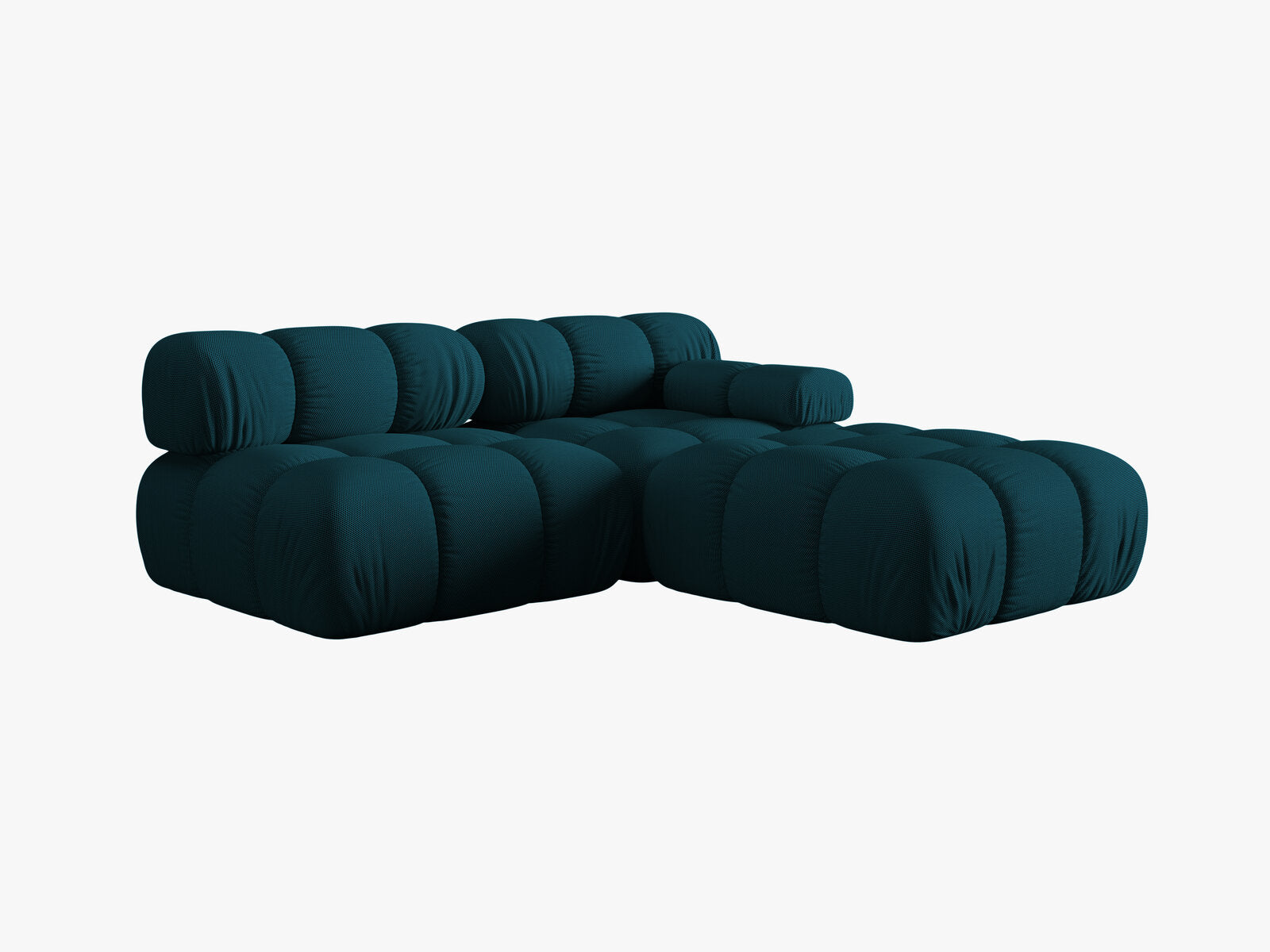 Micadoni Modulares Sofa Bellis 4-Sitzer Rechts 3D-Stoff Sonic Marineblau