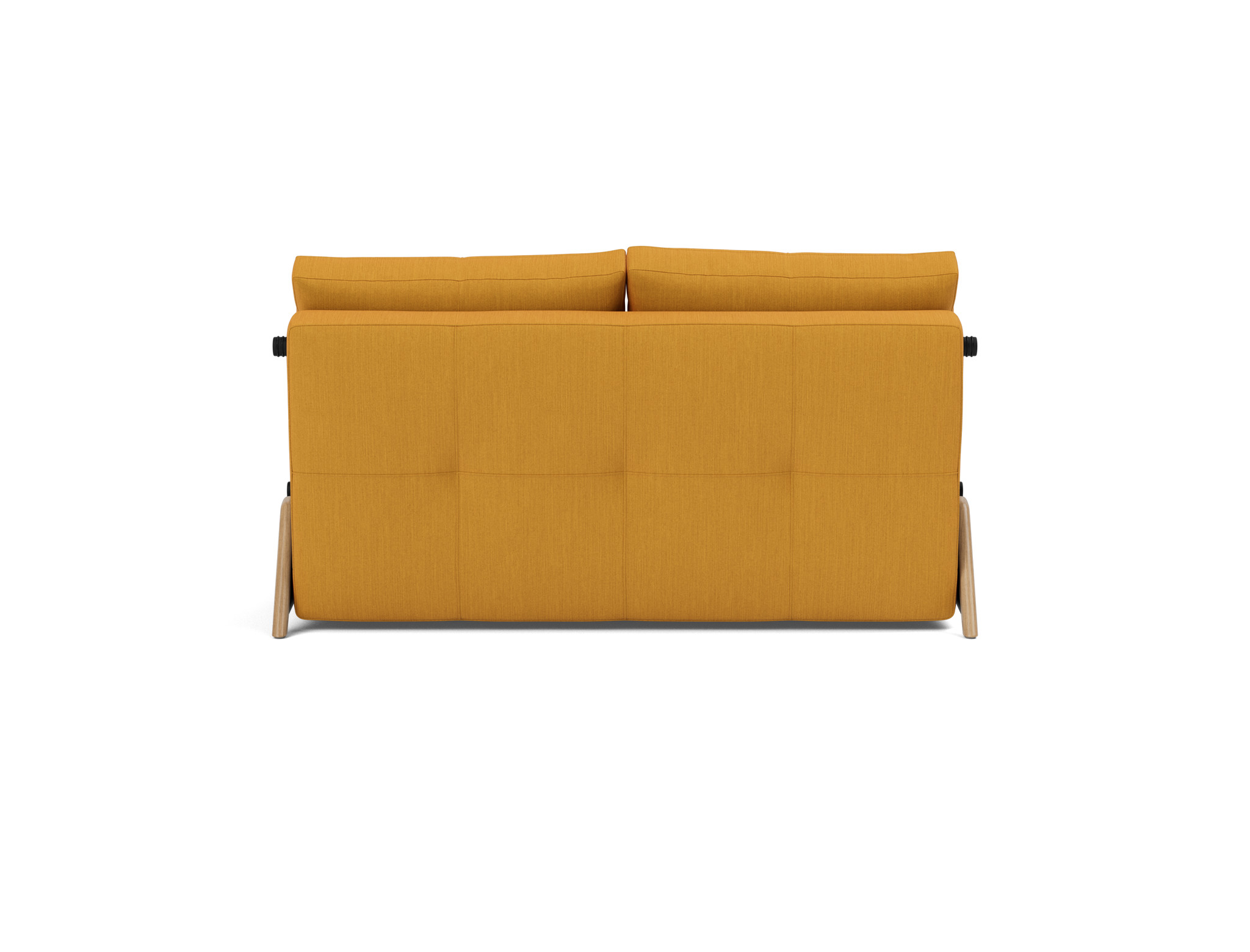 Schlafsofa Cubed 140 Flachgewebe Elegance 507-Burned-Curry Beine Eiche