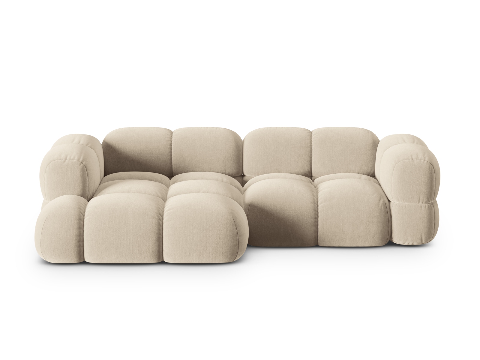 Cosmopolitan Design Ecksofa Loretto 3-Sitzer Samt Vogue Helles Beige Links