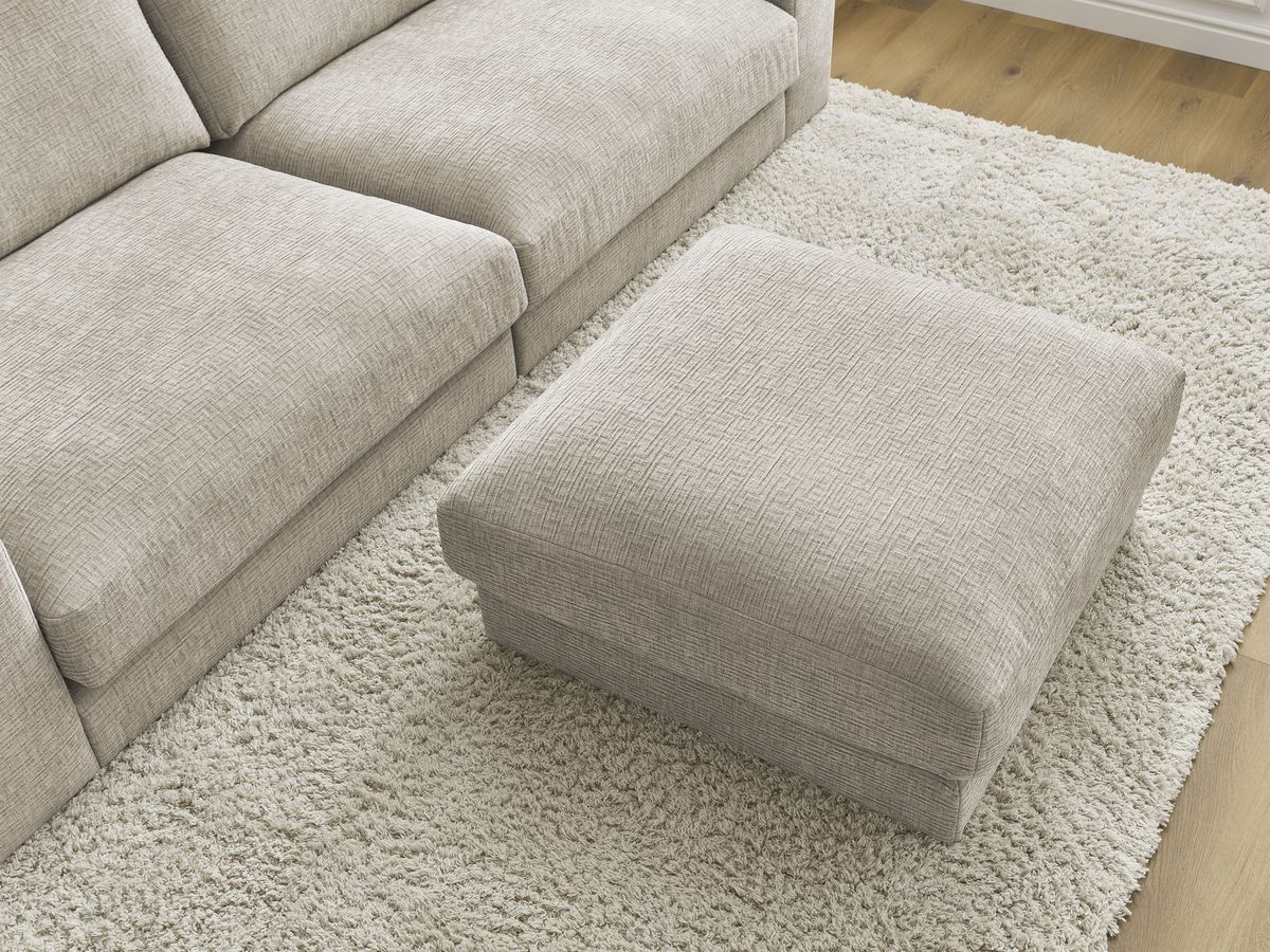 Bobochic Leonard Sofa 4-Sitzer mit Pouf 234 × 109 cm Strukturstoff Beige