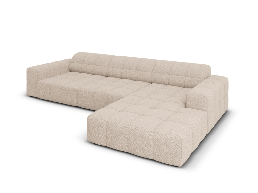 Cosmopolitan Design Ecksofa Chicago 4-Sitzer Chenille Haga Beige Rechts