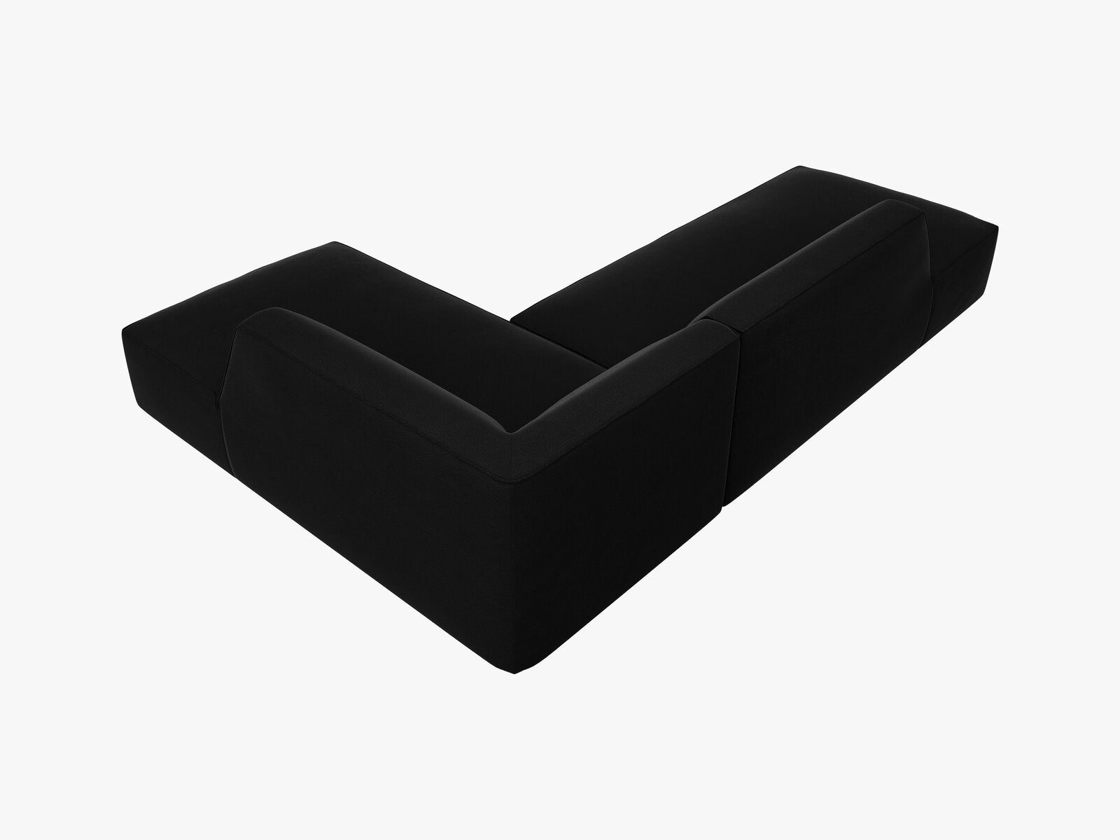 Micadoni Ecksofa Ruby 4-Sitzer Rechts Samt Salvador Schwarz