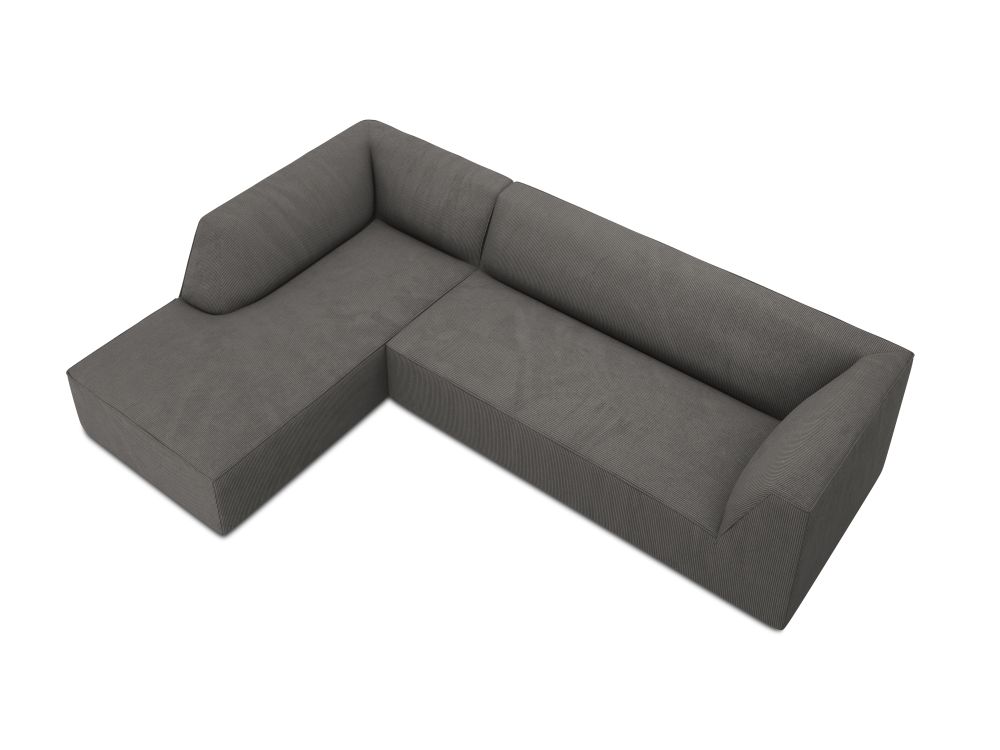 Cosmopolitan Design Ecksofa Siena 4-Sitzer Kord Scala Dunkelgrau Links