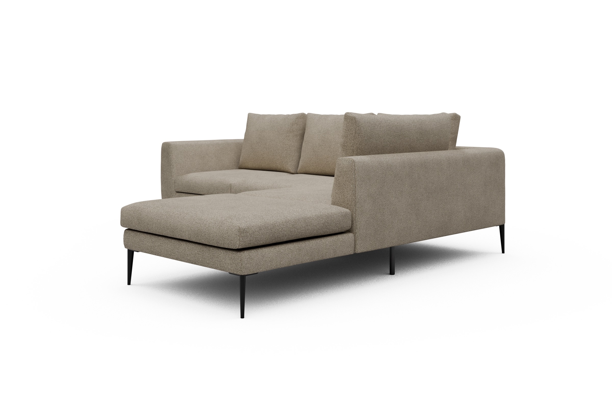Ecksofa Paul Relax-Ecke rechts mit 2-Sitzer Boucle-Beige
