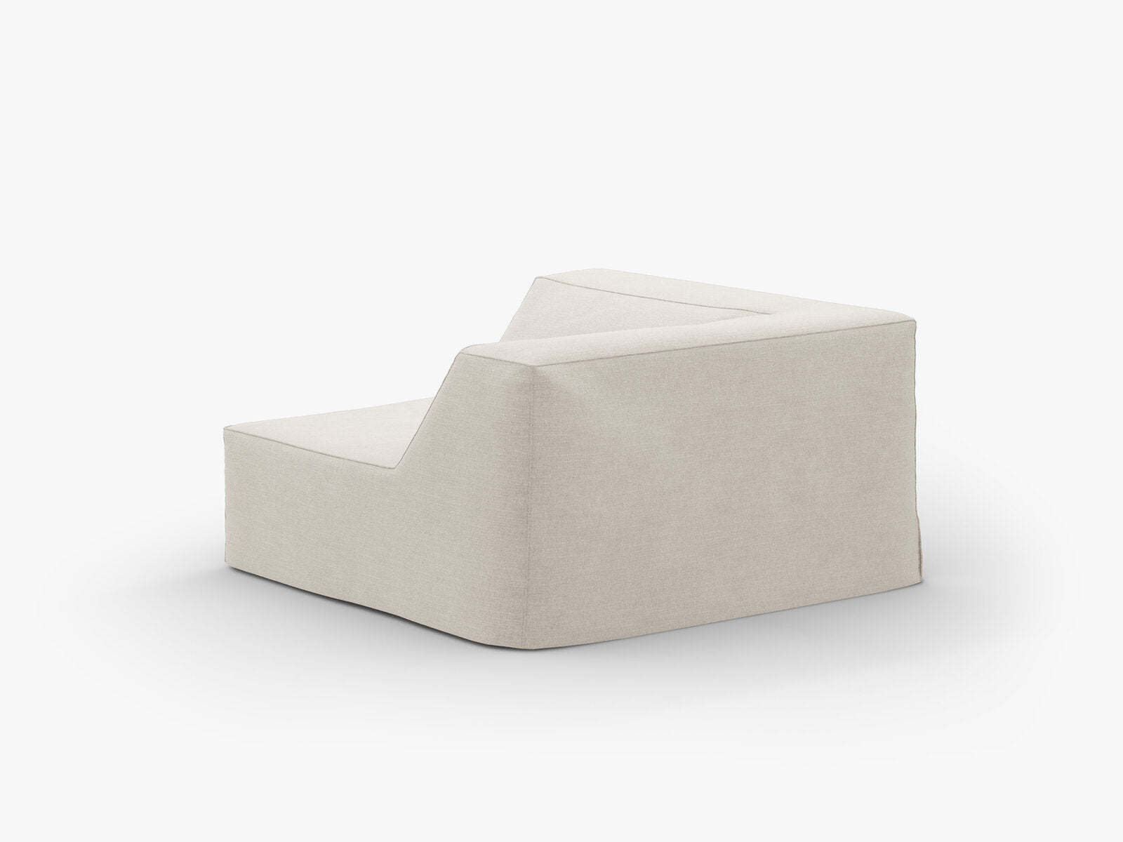 Micadoni Eckmodul Jodie 1-Sitzer Strukturierter Stoff Lins Natur