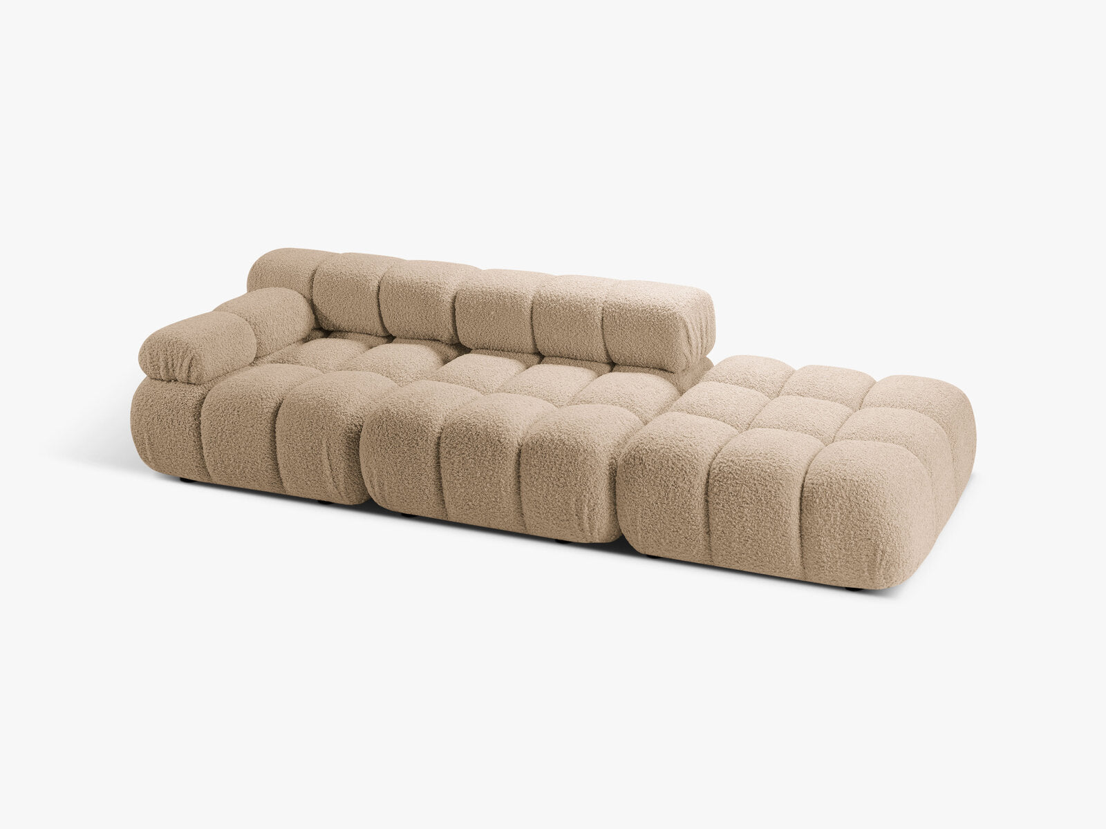 Micadoni Modulares Sofa Bellis 4-Sitzer Rechts Boucle Rolf Sand