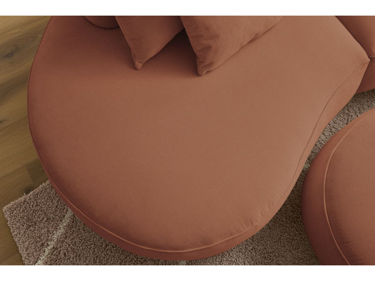 Bobochic Saint-germain Sofa 5-Sitzer mit Pouf Strukturstoff Orange
