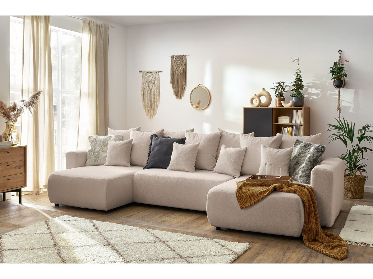 Bobochic Envy Wohnlandschaft Bouclé-Stoff Beige