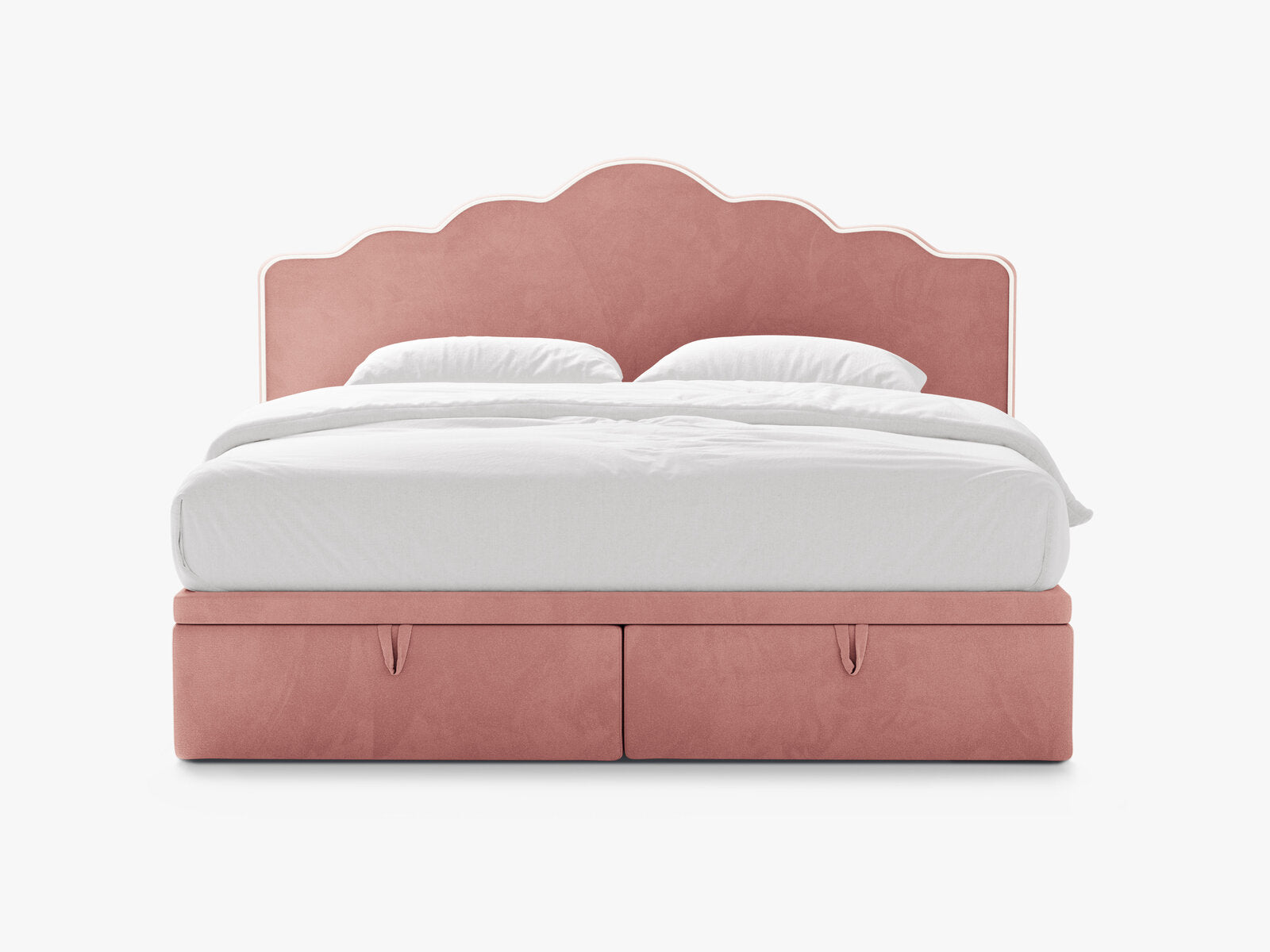Micadoni Dream Boxspringbett mit Bettkasten und Kopfteil Samt Magic Velvet Elfenbein / Rosa 200x200