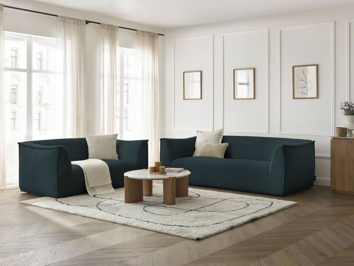 Bobochic Giorgia Sofa 5-Sitzer 412 × 100 cm Cordsamt Dunkelblau