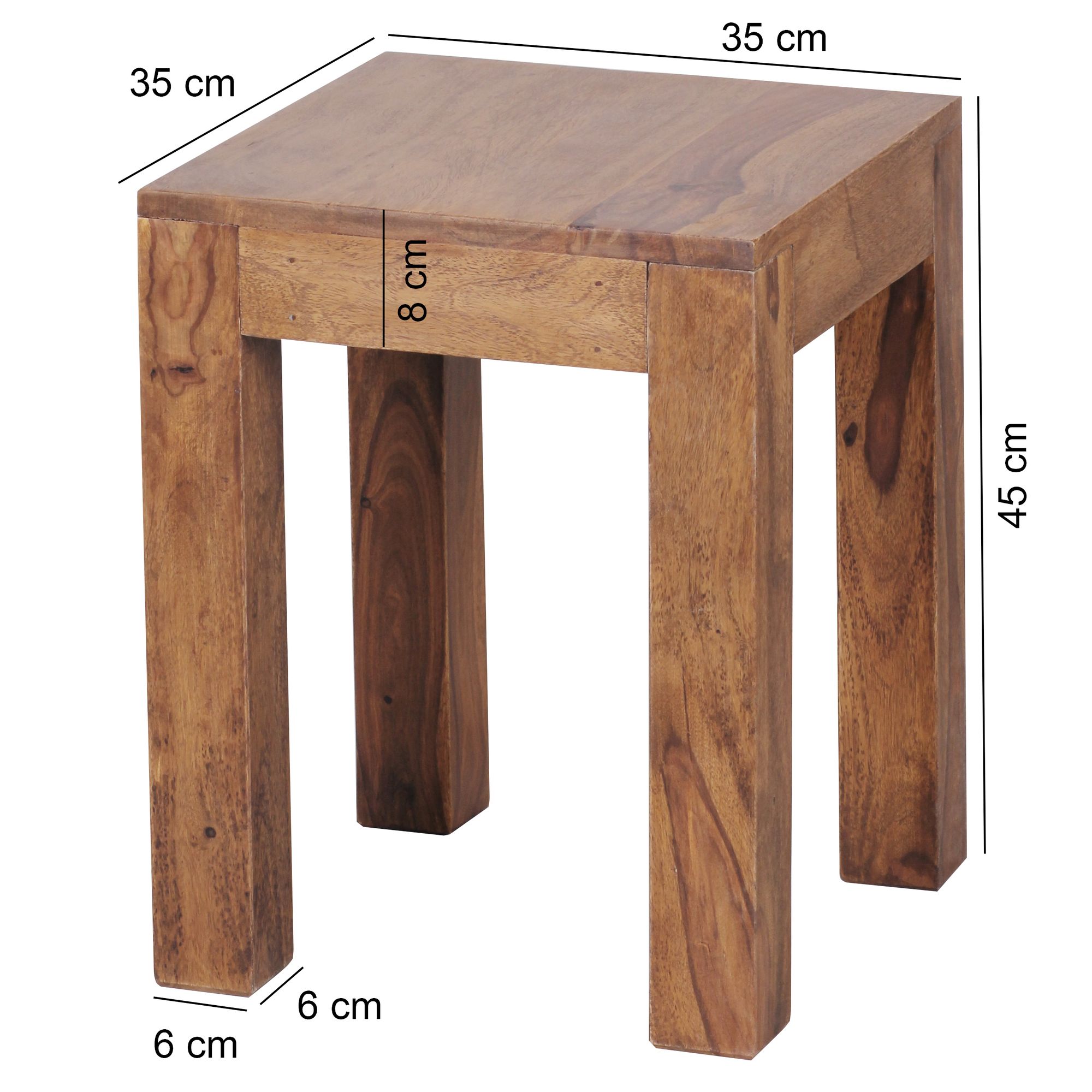Beistelltisch Aalvik Sheesham Massivholz 35 × 35 × 45 cm