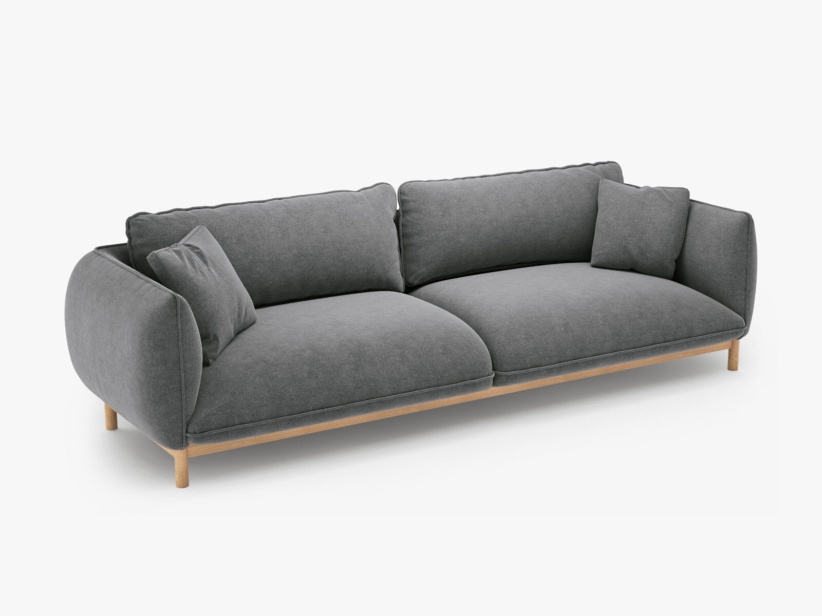 Micadoni Ada Sofa 4-Sitzer Strukturierter Stoff Wind Dunkelgrau