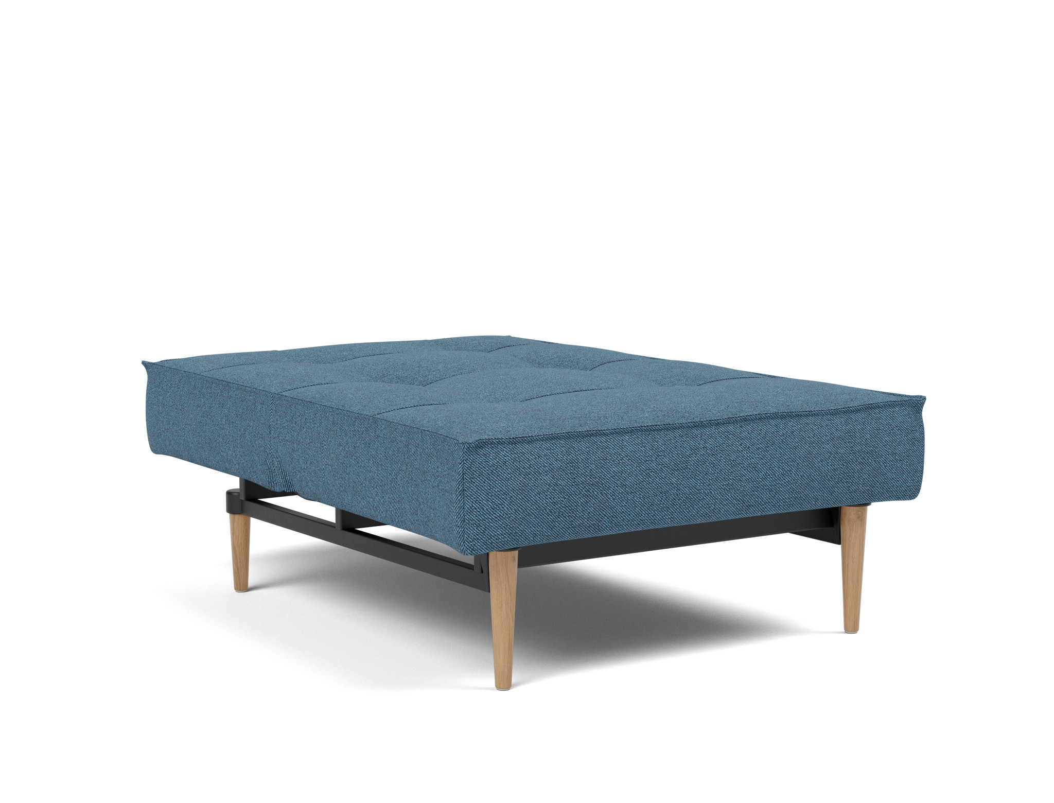 Sessel Splitback Strukturierter Stoff Weda 302-Weda-Blue Beine Styletto Eiche hell