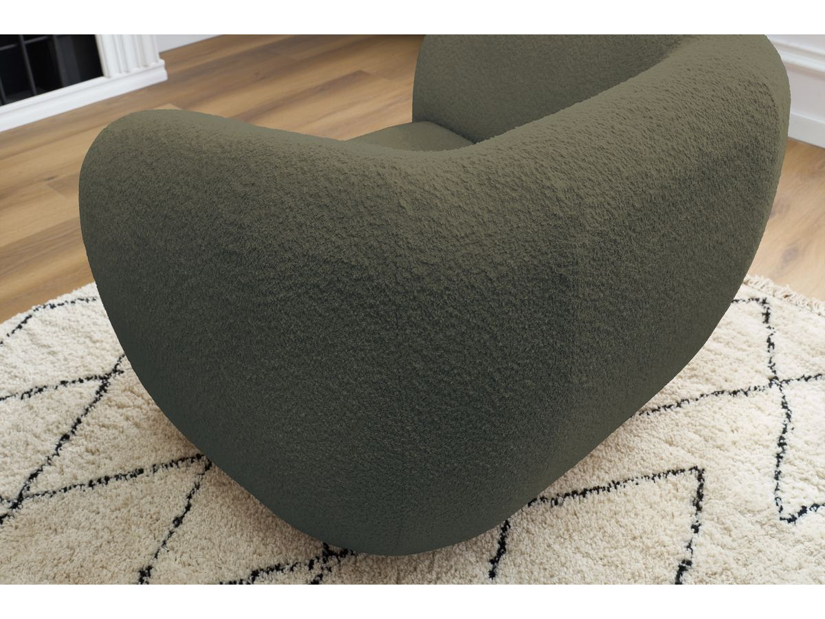 Bobochic Celine Sessel Bouclé-Stoff Grün