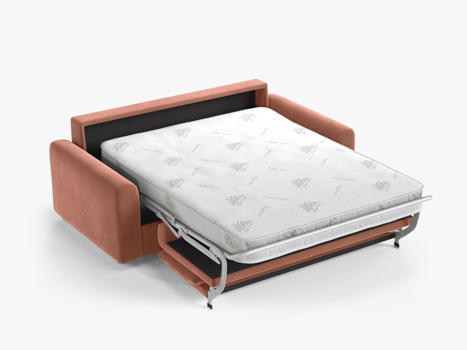 Micadoni Sofa mit Schlaffunktion David 3-Sitzer Samt Salvador Rosa