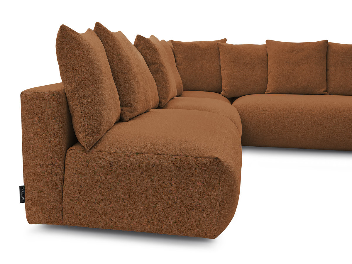 Bobochic Voltaire Ecksofa 322 × 268 cm Melange-Stoff Orange Ecke rechts