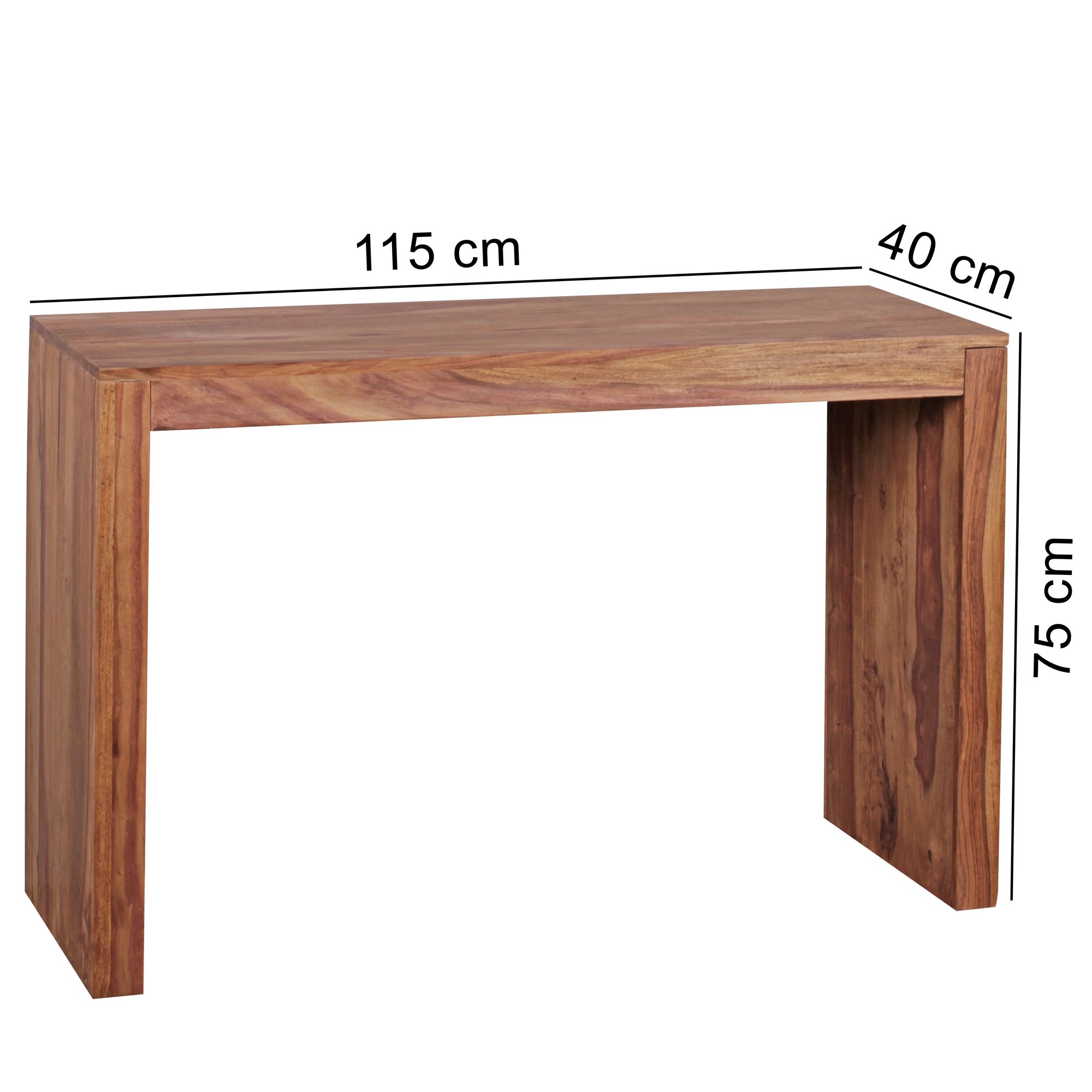 Konsolentisch Lillesand Massivholz Dunkelbraun 115 × 40 × 75 cm