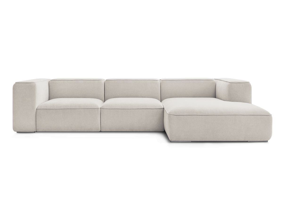 Bobochic Zephyr Ecksofa 349 × 165 cm Strukturstoff Beige Ecke rechts