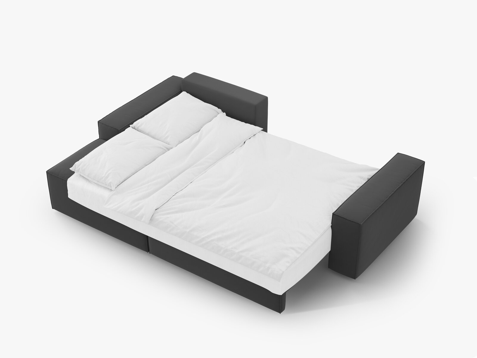 Micadoni Schlaf-Ecksofa Jodie 3-Sitzer Links Samt Grau
