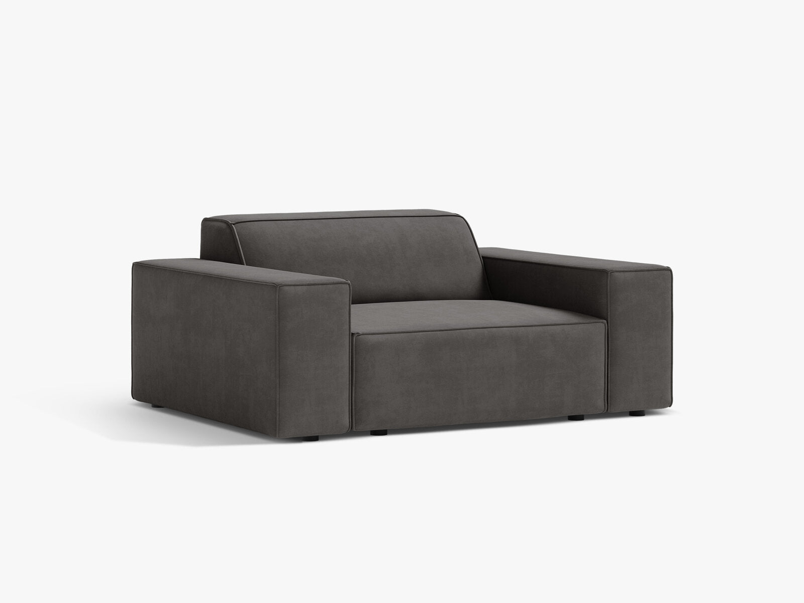 Micadoni Sessel Jodie 1-Sitzer Samt Bluvel Hellgrau