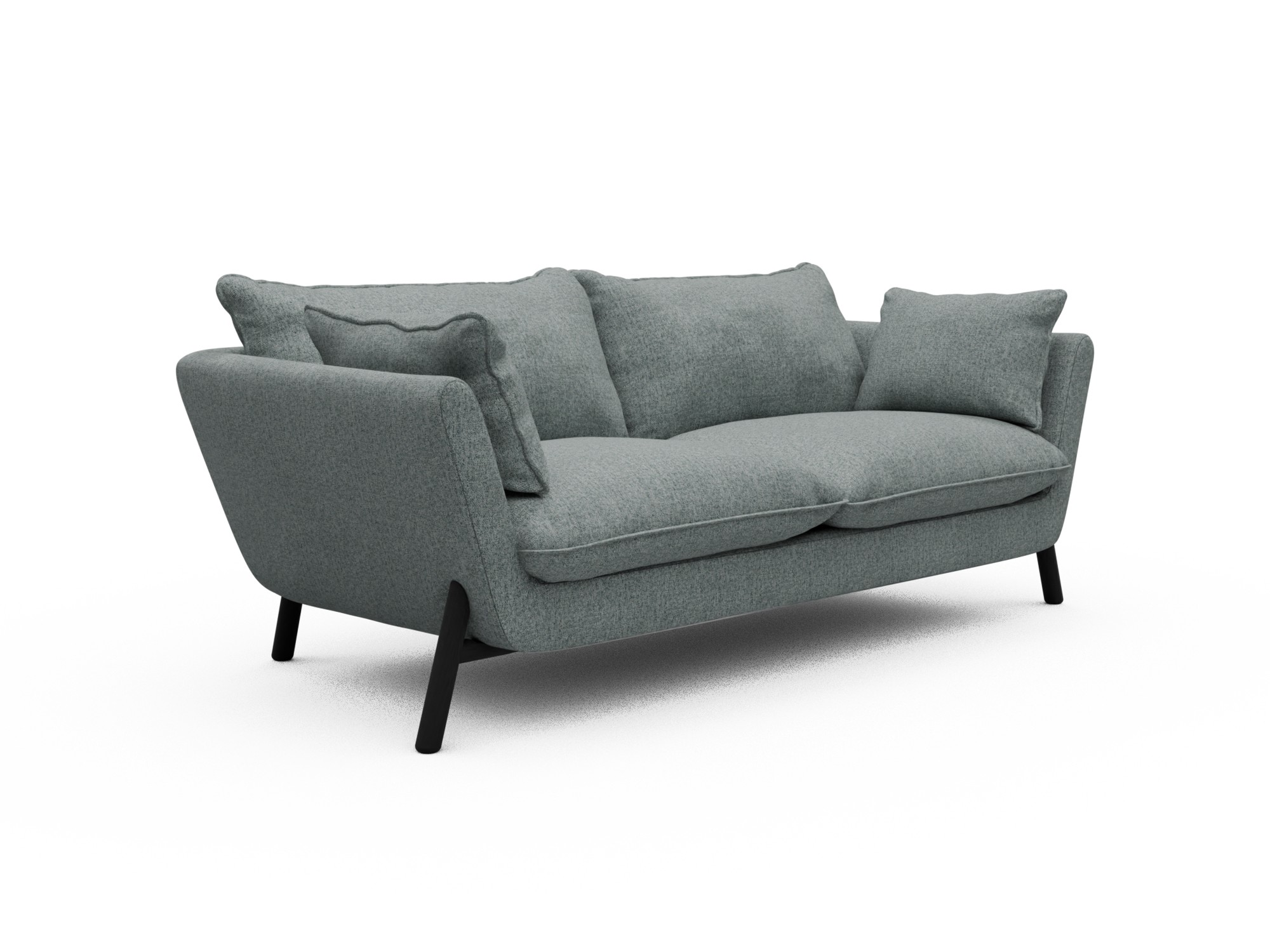 Skandi Home Sofa Emil Soft 2-Sitzer Beinfarbe Eiche Schwarz Casone-Light-Mixed-Green moebelfaktor