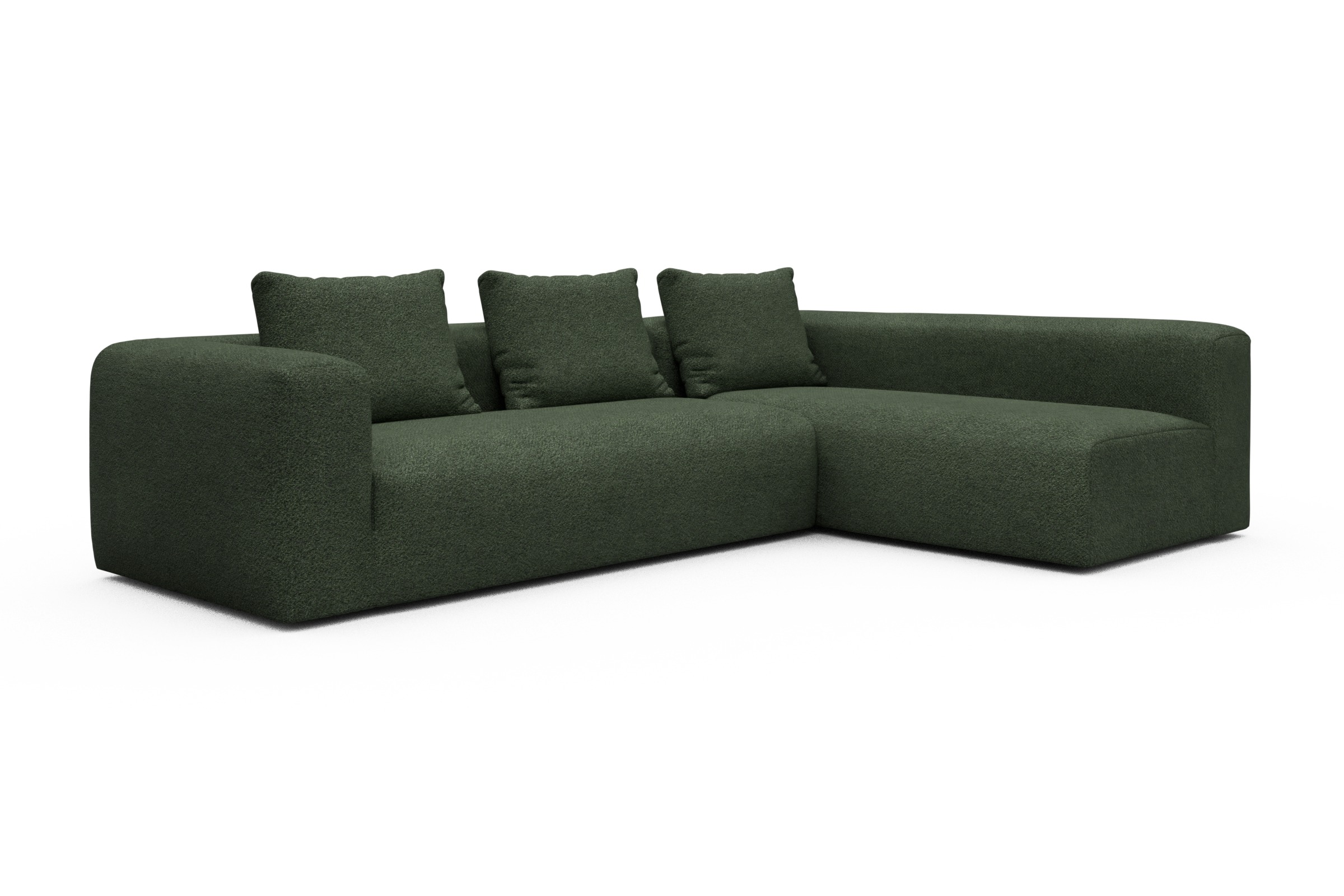 Ecksofa Fred 2x 2,5-Sitzer rechts offen Vanora-Deep-Green