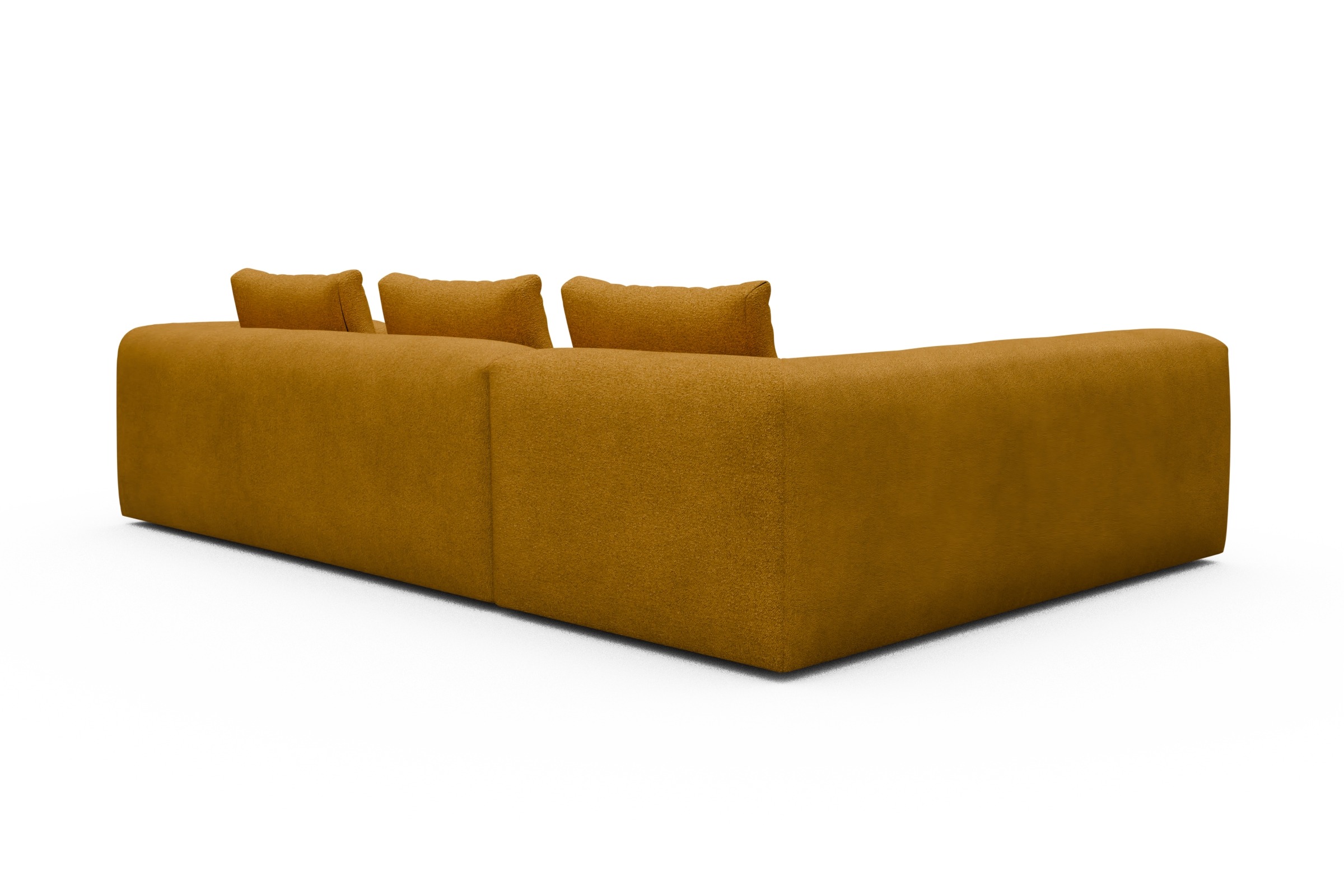 Ecksofa Fred 2x 2,5-Sitzer links offen Boucle-Ochre