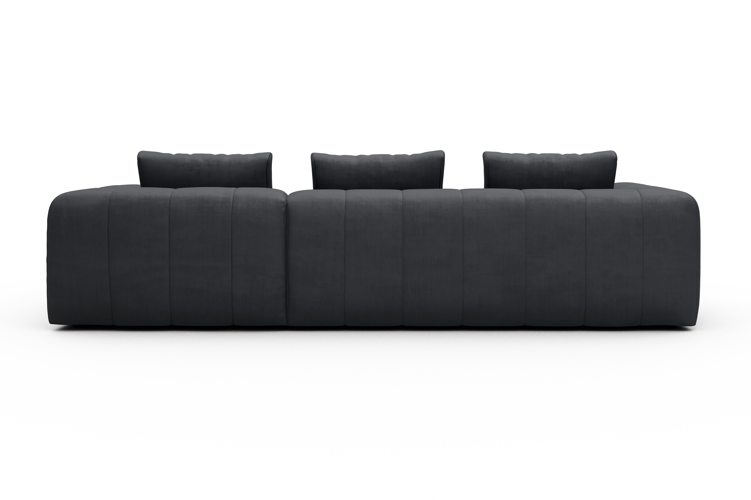 Ecksofa Hugo 2,5-Sitzer Armlehne links mit Chaiselongue Cordufine-Slate-Grey